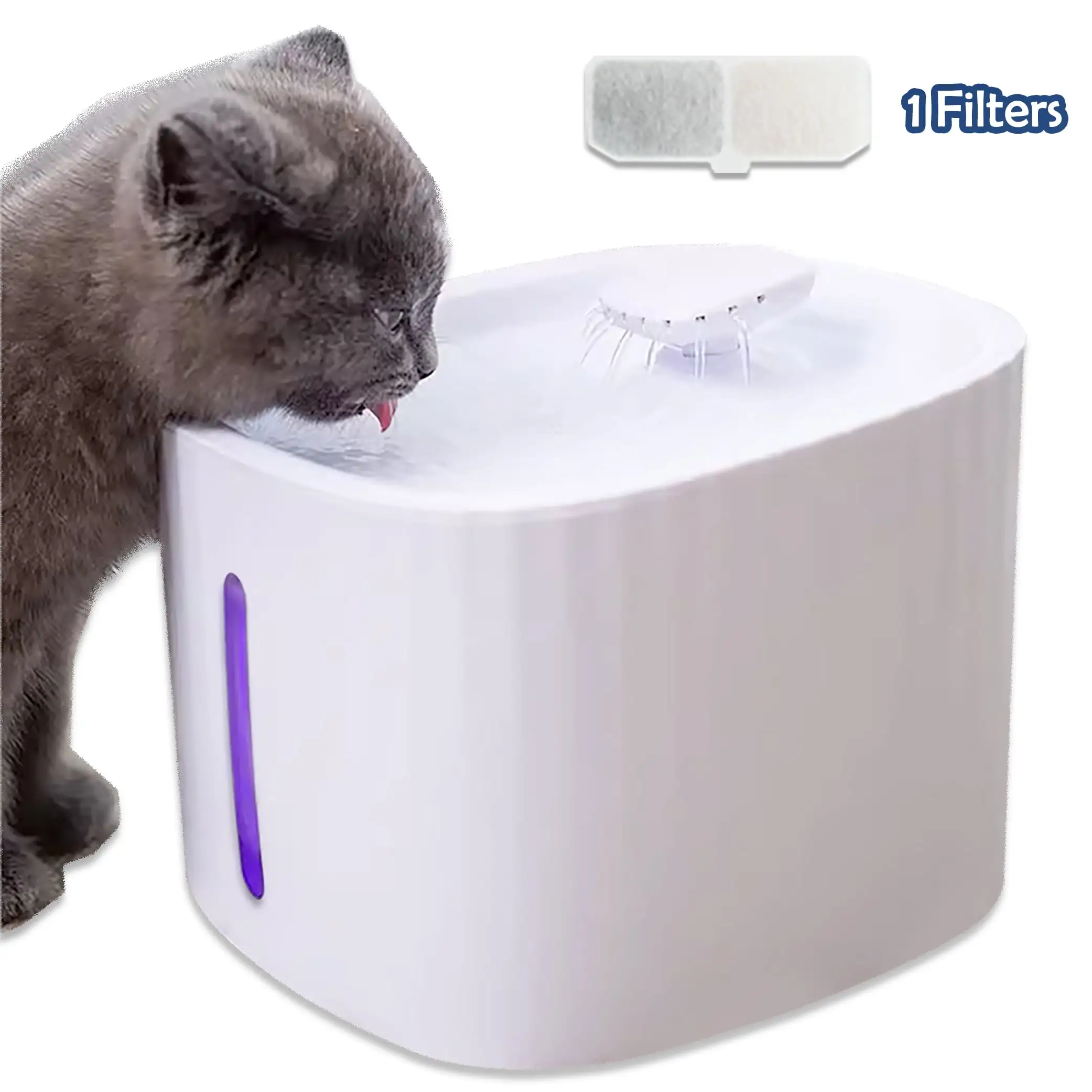 Pet Fountain. 100 oz / 3 L.Automatic Shut off Pet Fountain. Dog Water Fountain.Cat Water Fountain.Pet gift.1 Filters.White