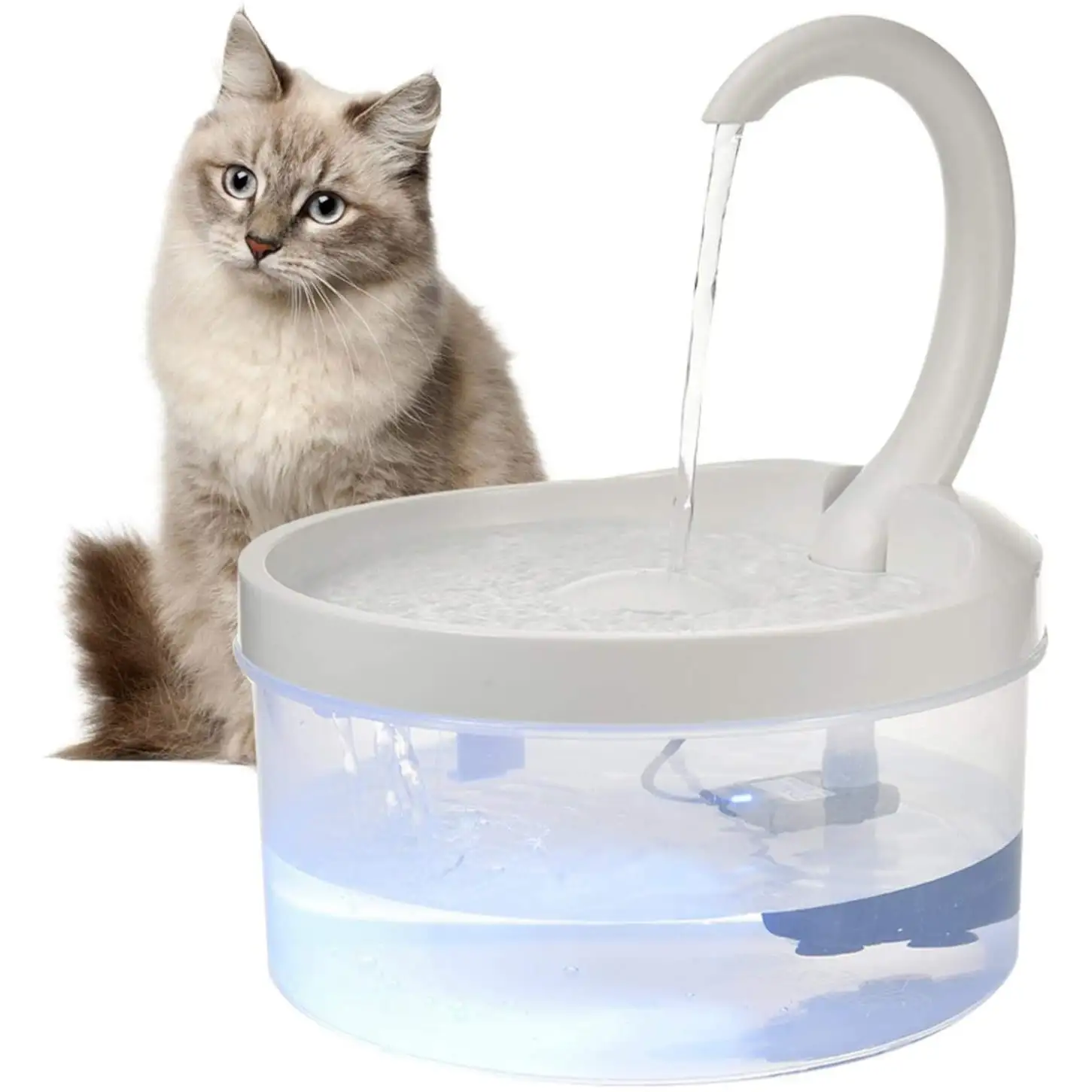 Pet Fountain. 67oz/2L LED Automatic Cat Water Fountain Dog Water Dispenser with 3 Layer Filtration Filters. Indoor Quiet Cat Drinking Fountains with Power-off Protection Function for Cats. Dogs. Pets