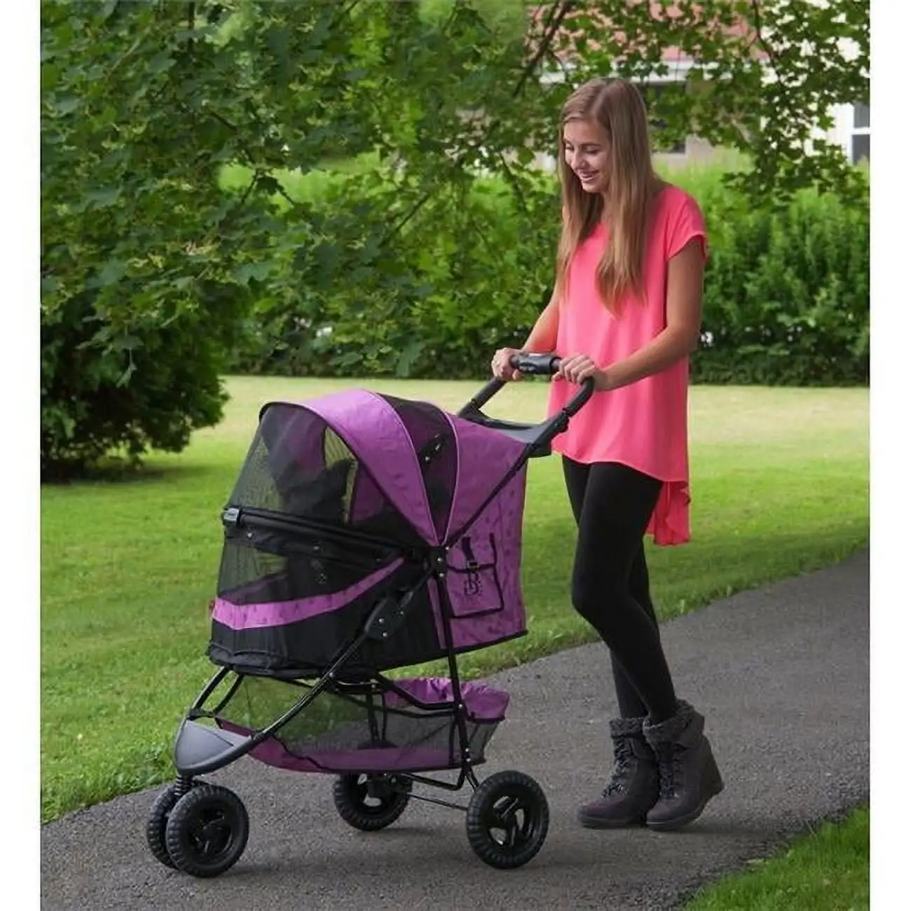 Pet Gear PG8250NZOR Special Edition No-Zip Pet Stroller, Orchid