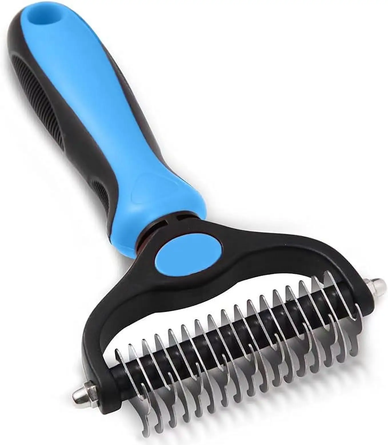 Pet Grooming Brush-Double Sided Shedding and Dematting Undercoat Rake Comb for Dogs and Cats. No More Nasty Shedding or Flying Hair