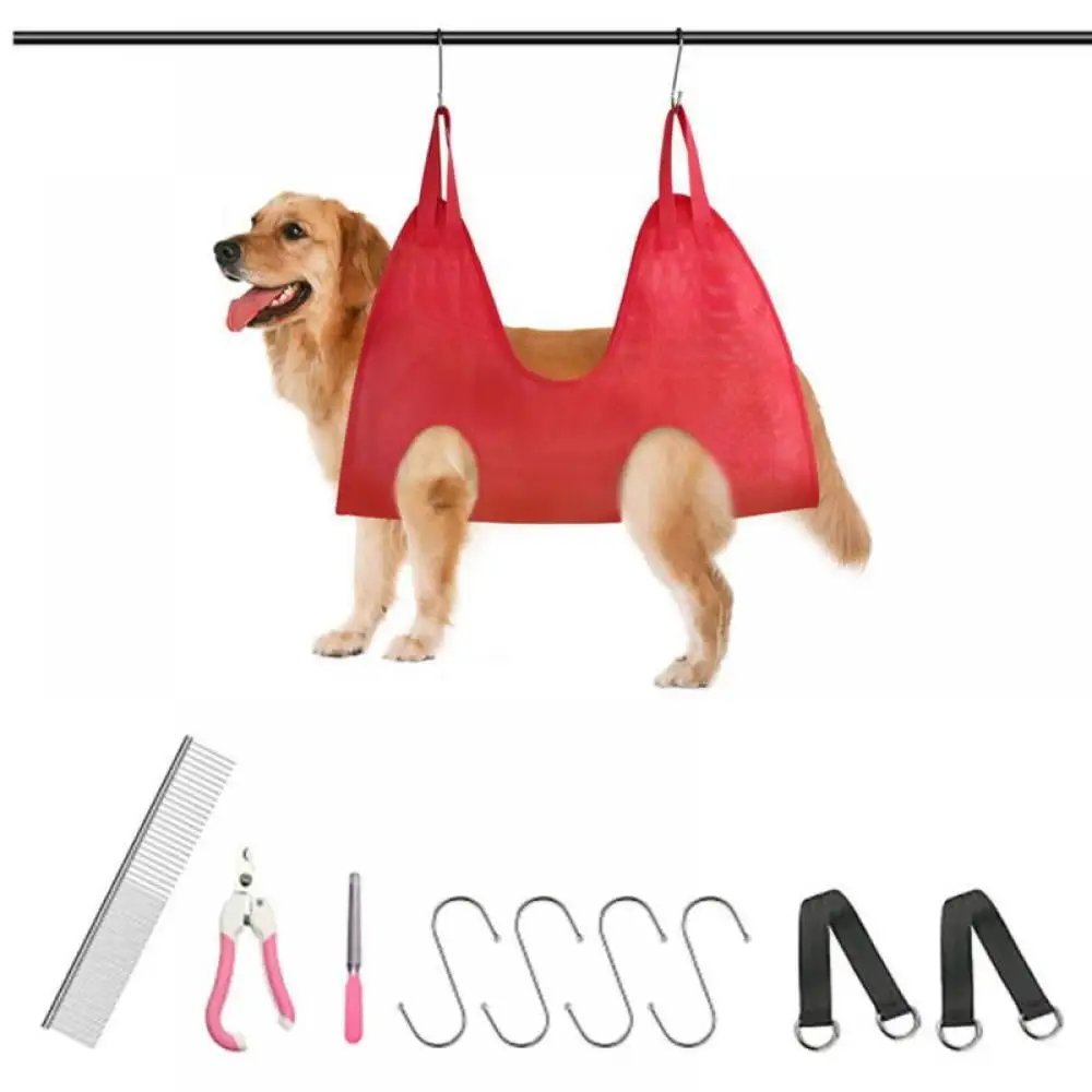 Pet Grooming Hammock Harness for Cats & Dogs. Dog Holder for Grooming. Pet Supplies Kit. Pet Stuff Helper with Nail Clippers/Trimmer. Pet Comb. Nail File for Bathing. Ear/Eye Care