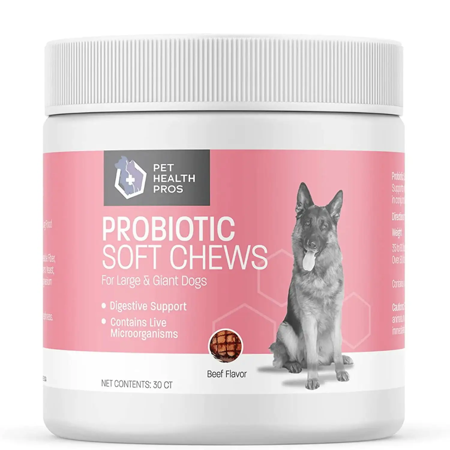 Pet Health Pros Dog Probiotic Chews for Dogs - Support Healthy Digestion Dog Probiotics and Digestive Enzymes for Gut Health for Dogs - for Traveling. Kenneling and Training - Large/Giant Dog