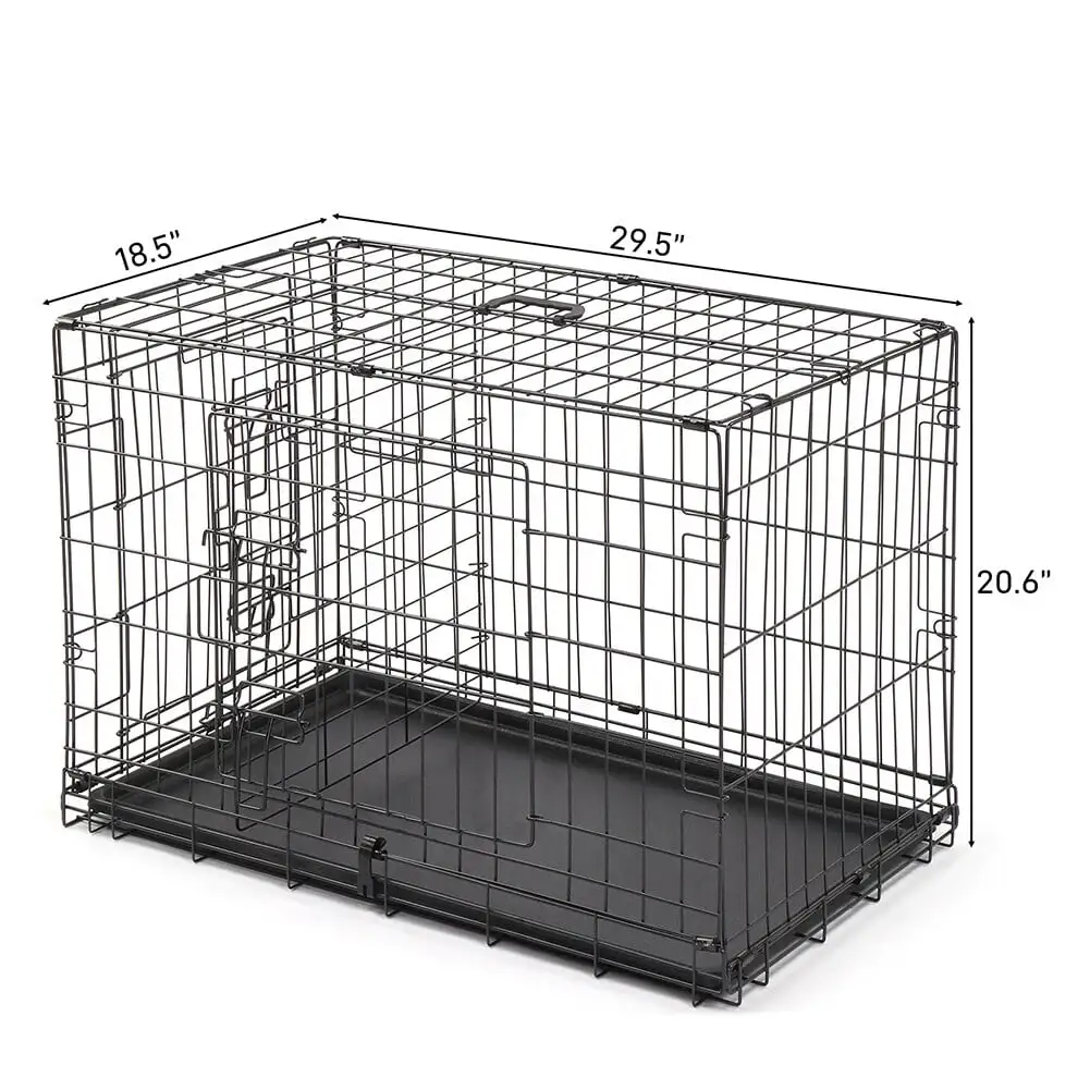 Pet Kennel Cat Cage Dog Folding Steel Crate Animal Wire Metal Playpen 30inch