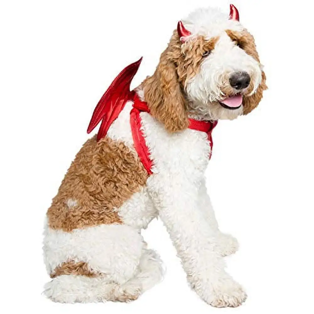 Pet Krewe Devil Dog Costume - Halloween Costumes for Dogs - Attaches to Any Pet Harness. One Size Fits All Pets