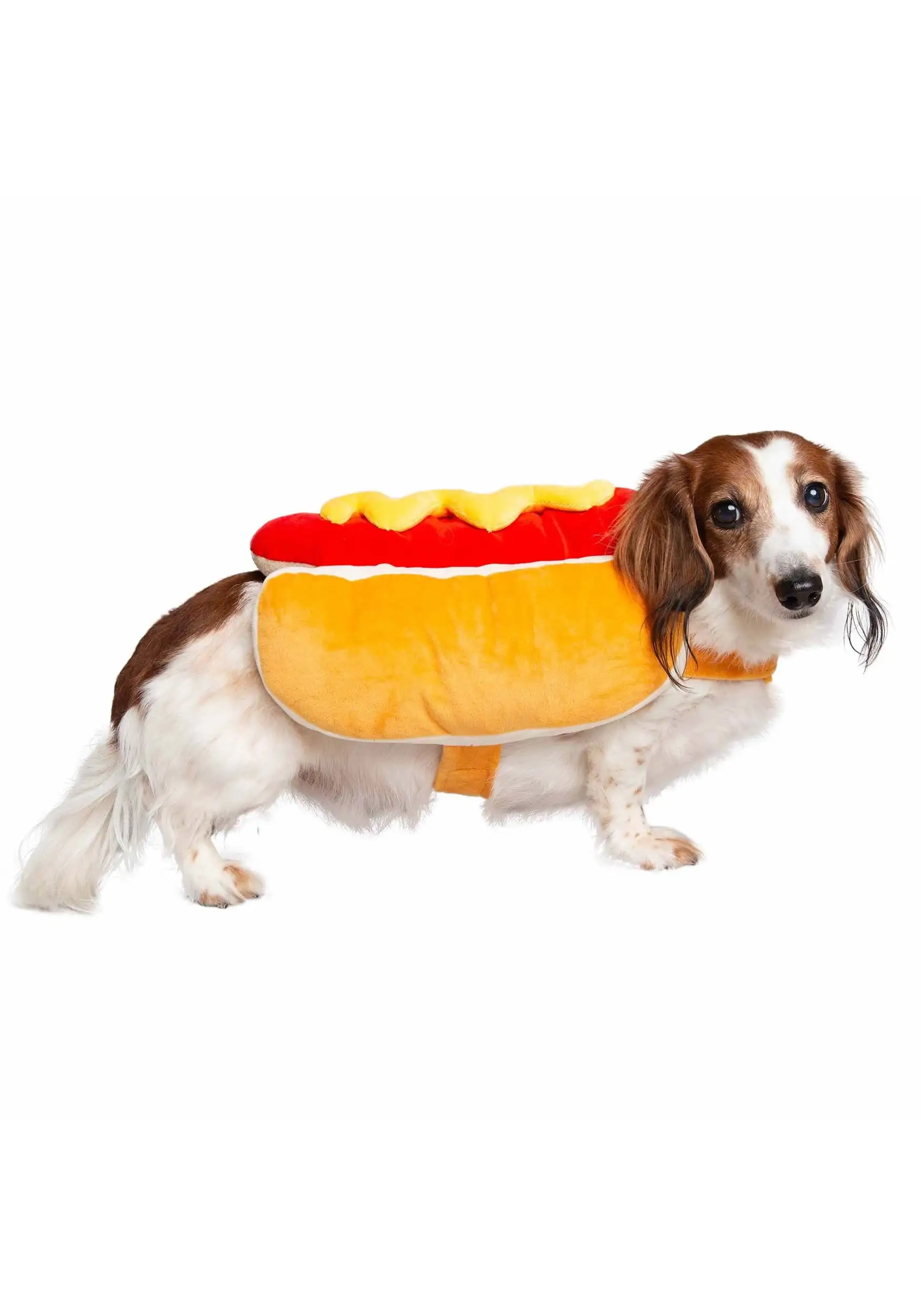 Pet Krewe Hot Dog Costume for Cats and Dogs | Medium Pet Wiener Costume for Dogs 1st Birthday. National Cat Day & Celebrations | Halloween Outfit for Small and Large Cats & Dogs