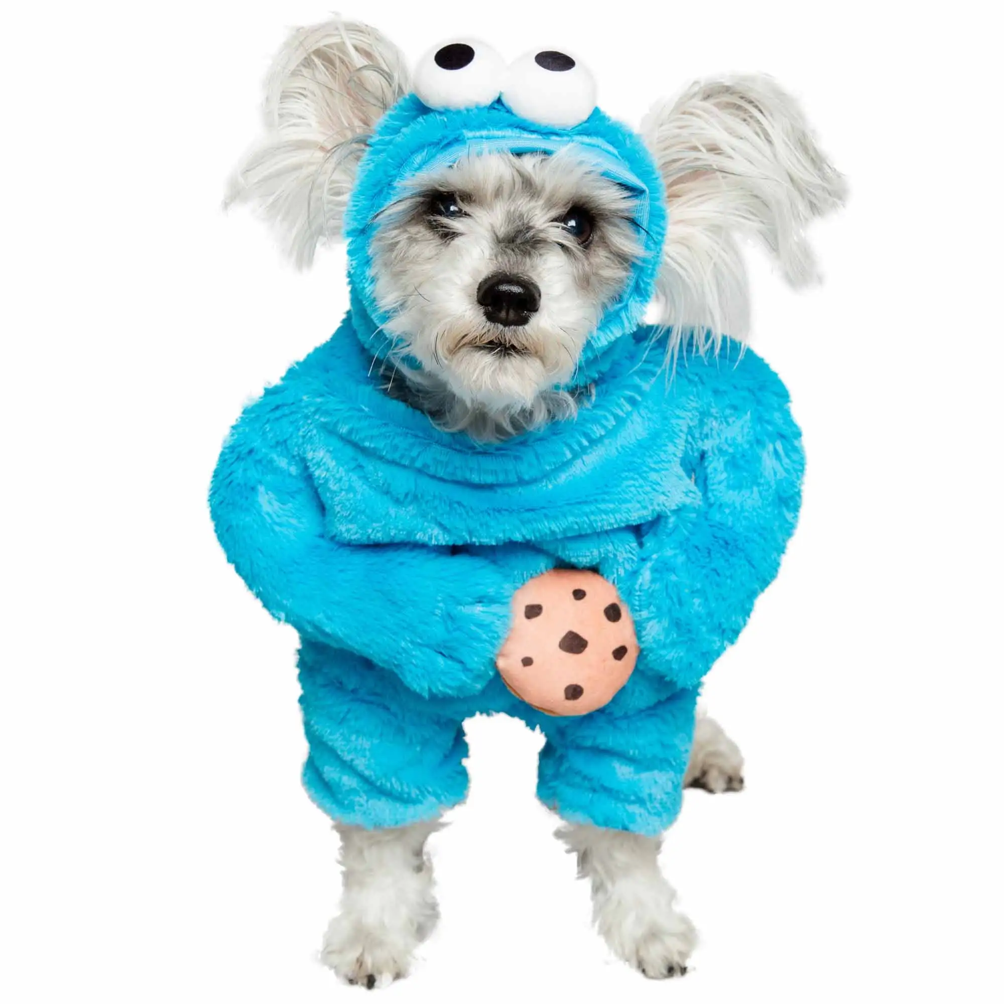 Pet Krewe Unleash The Parade Cookie Monster Dog Costume Sesame Street Pet Costumes for Small Dogs