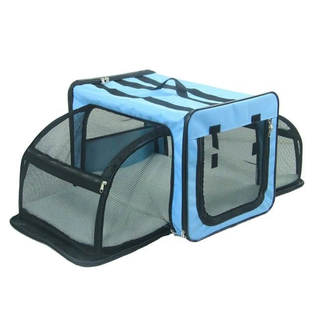 Pet Life Capacious Dual Expandable Wire Dog Crate - Blue - Small