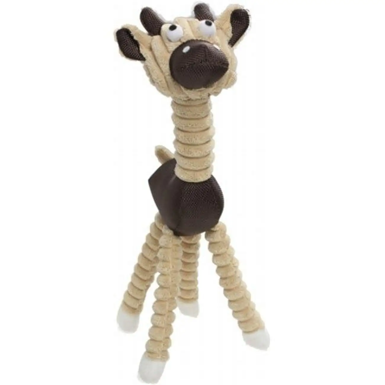 Pet Life DT2BR Jute And Rope Giraffe Cow Pet Toy - Brown- One Size