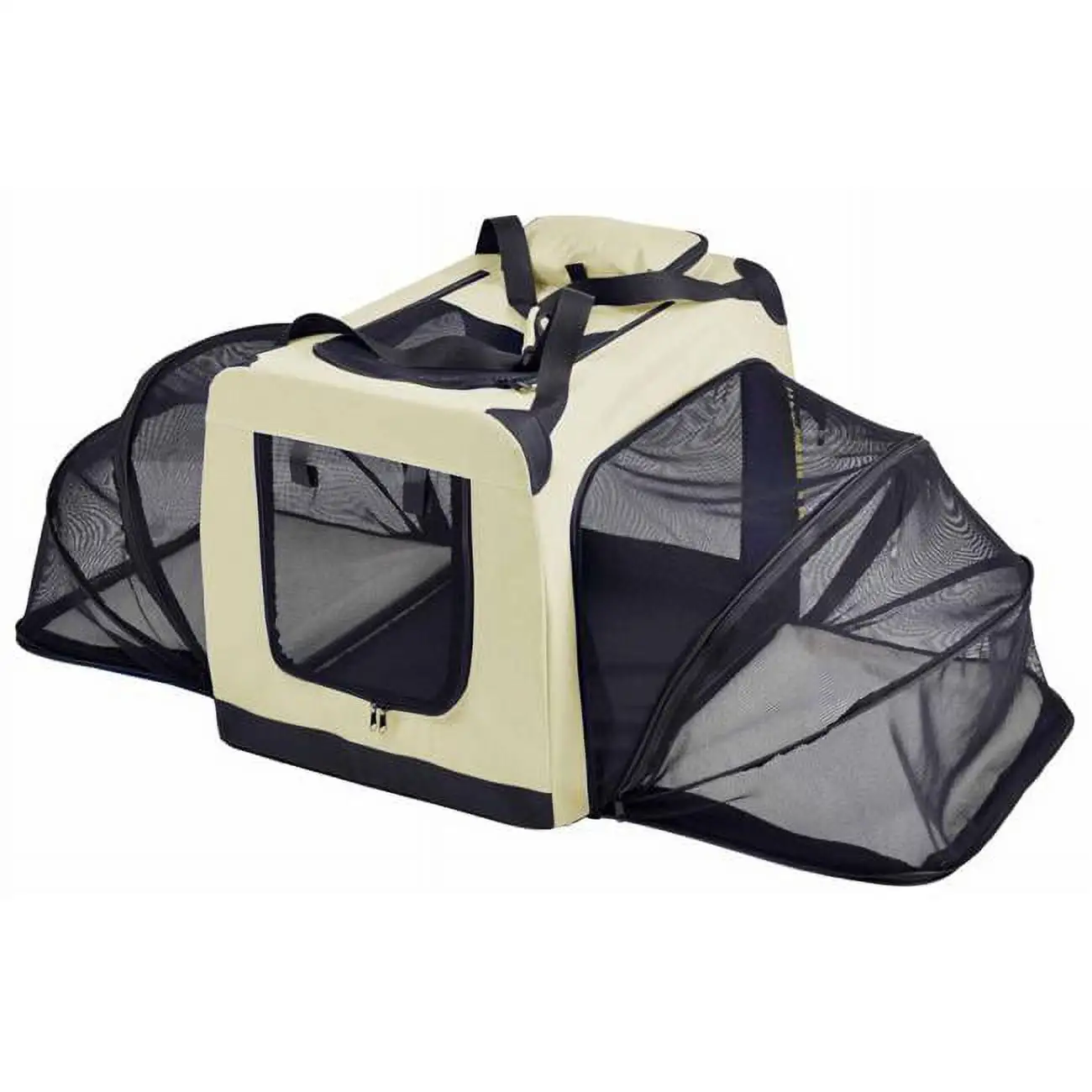 Pet Life ? 'Hounda Accordion' Metal Framed Soft-Folding Collapsible Dual-Sided Expandable Pet Dog Crate