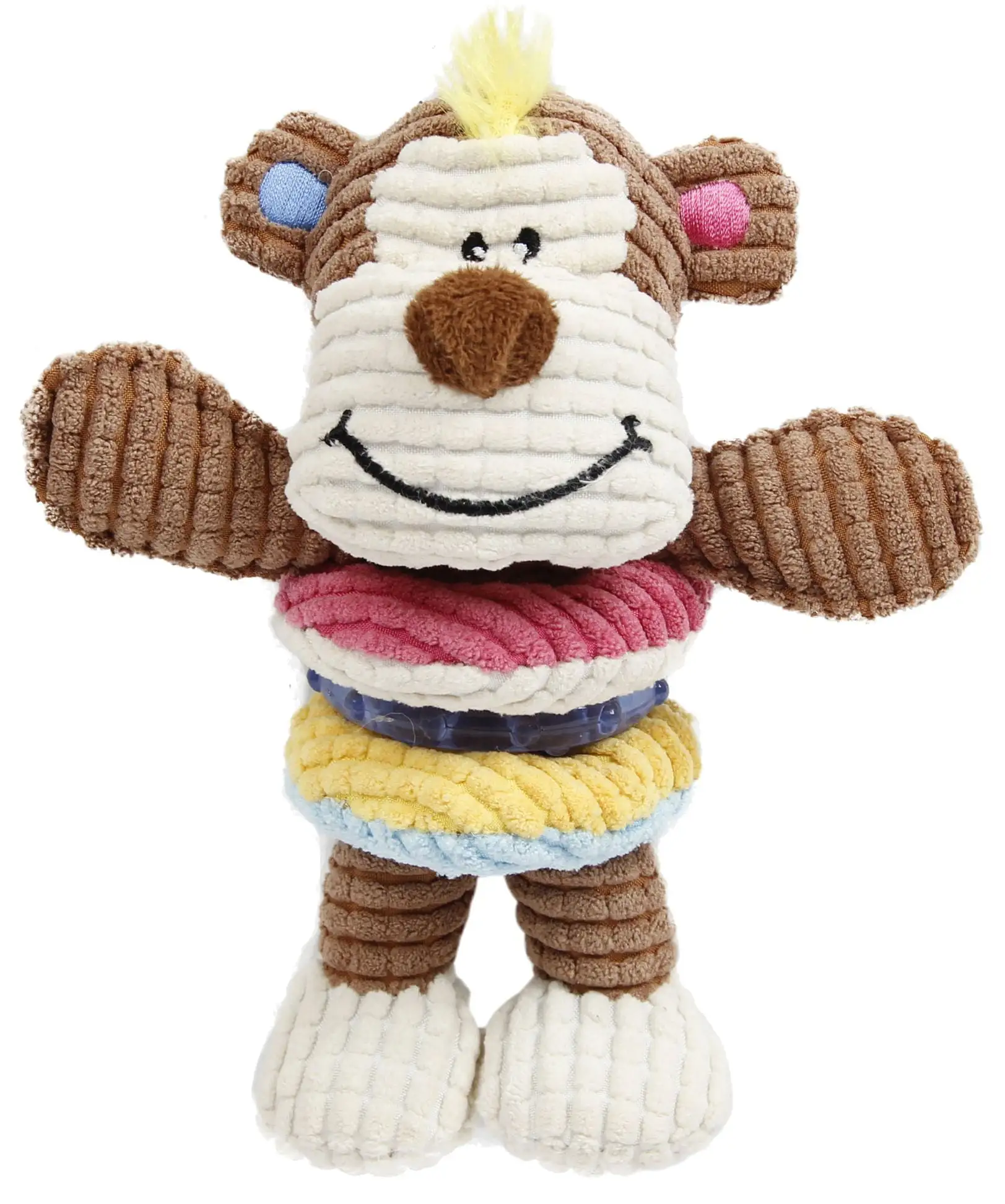 Pet Life ? 'Hugga-Bear' Plush Squeaking and Rubber Teething Newborn Puppy Dog Toy