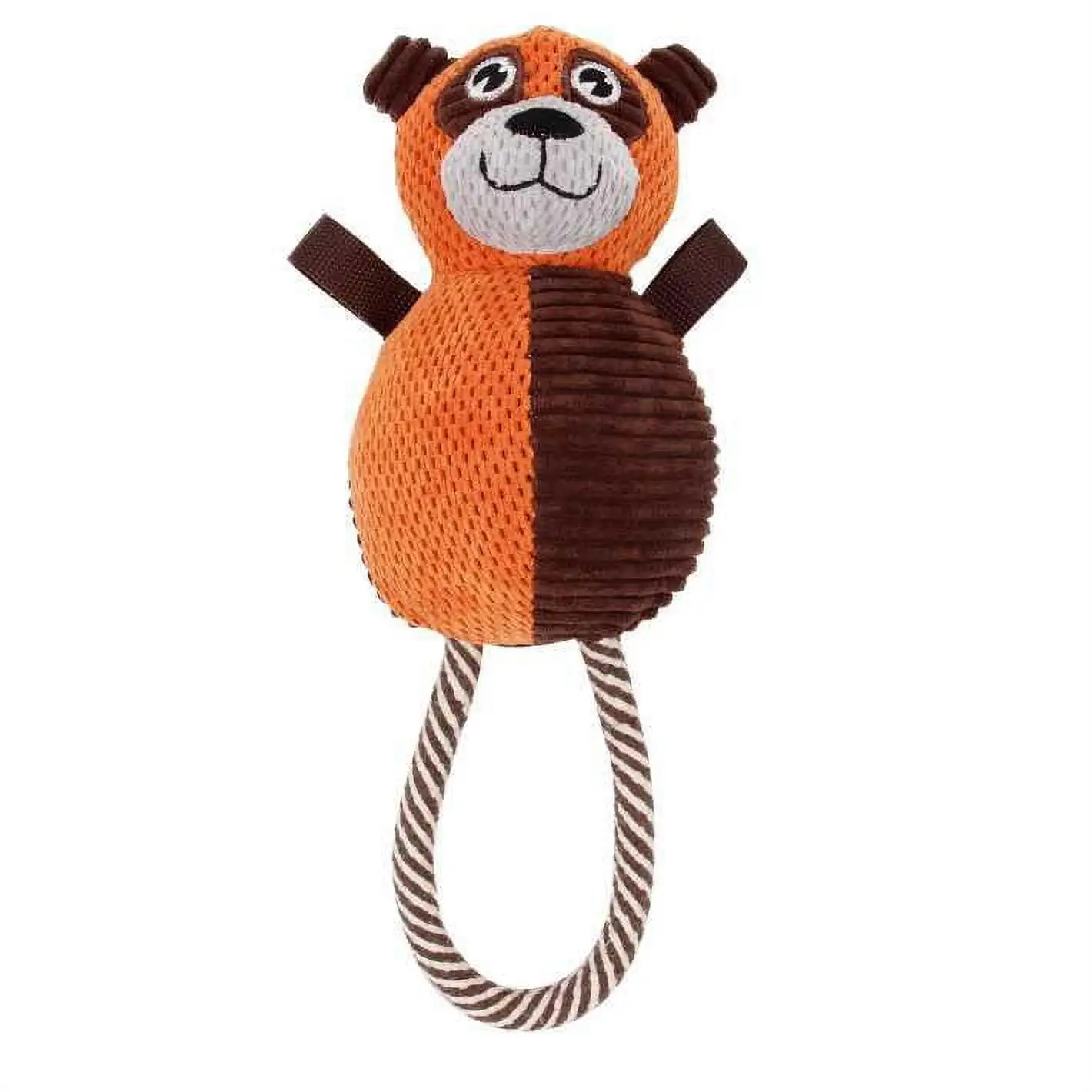 Pet Life ? 'Huggabear' Natural Jute Squeaking and Tug Plush Dog Toy