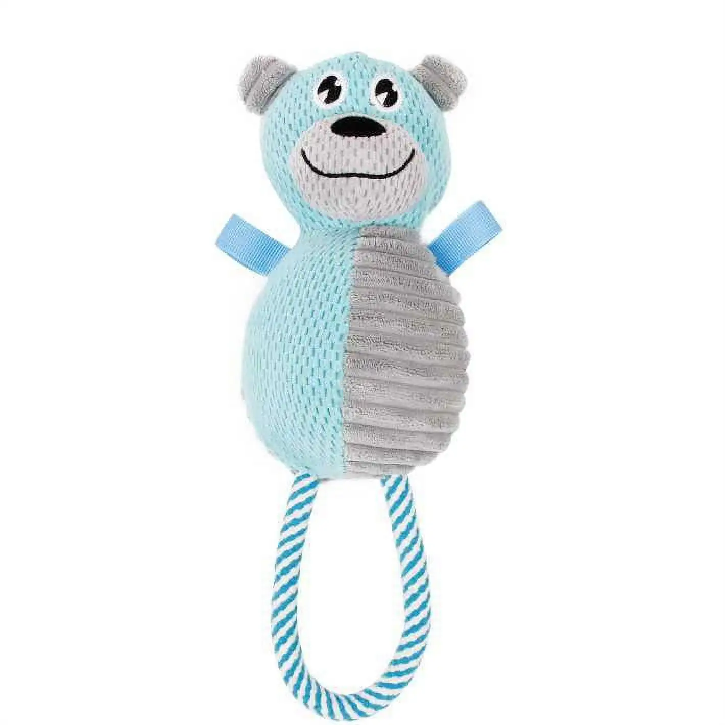 Pet Life ? 'Huggabear' Natural Jute Squeaking and Tug Plush Dog Toy