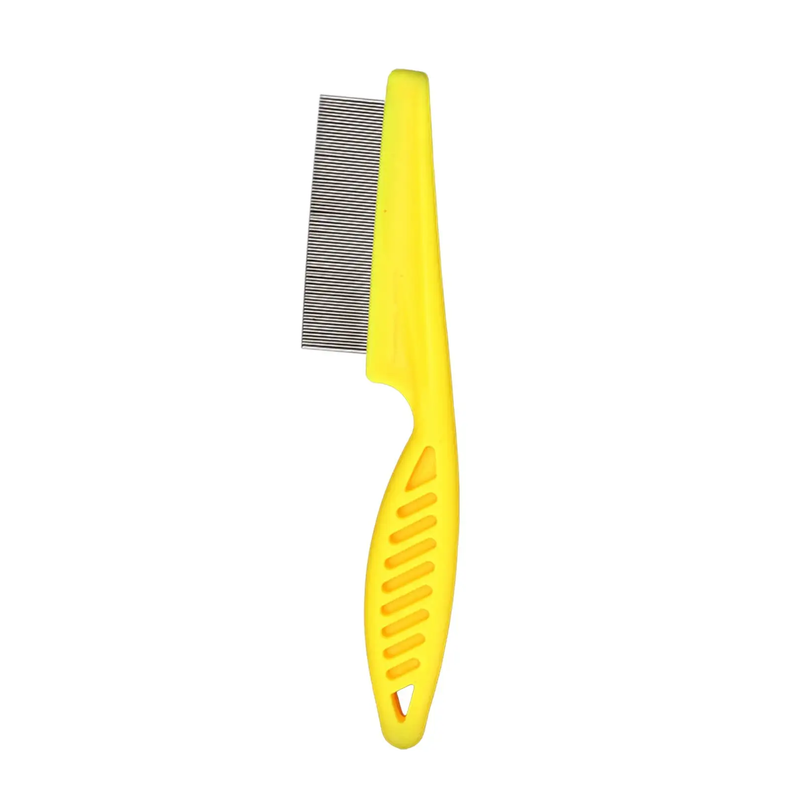 Pet Louse Comb Stainless Steel Narrow Smooth Tooth Hanging Hole Pet Grooming Brush Remove Dogs Cats Louse And Hair Massage Comb -Yellow.S