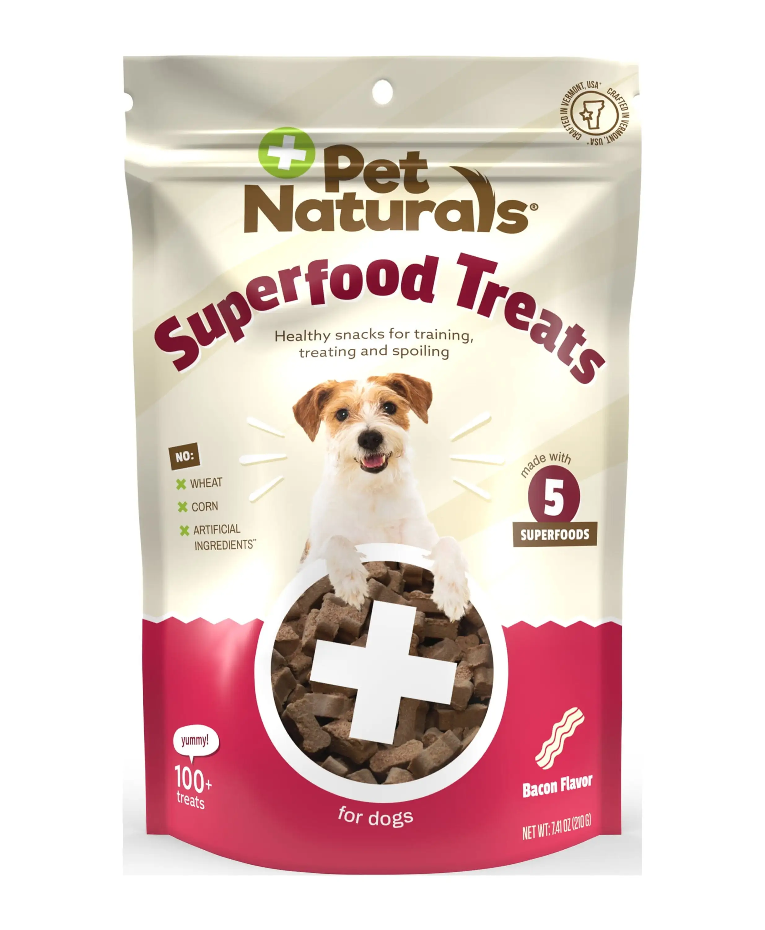 Pet Naturals Superfood Treats. Healthy Snacks for Good Behavior and Training Chews for Dogs. Bacon Flavor. 120 ct