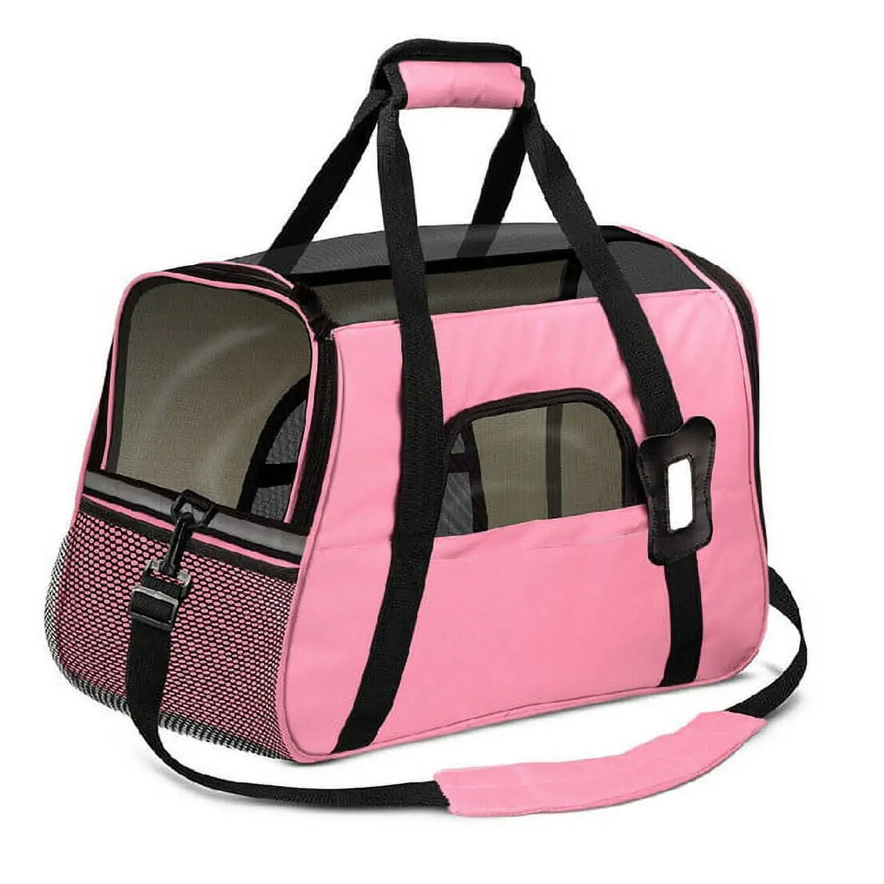 Pet Soft Sided Dog Cat Carrier Comfortable Bag Travel Case Airline Approved Large Size Pink Color