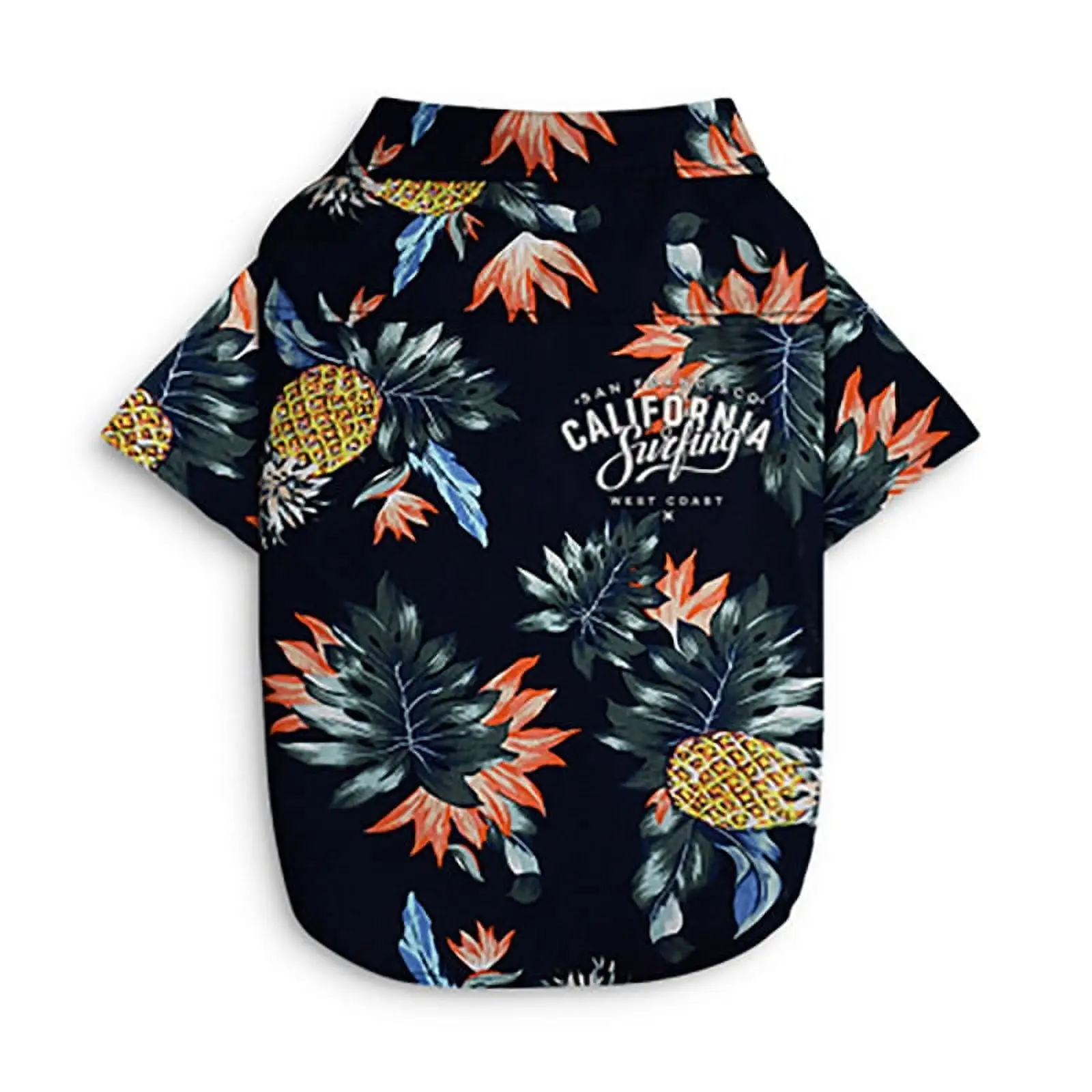 Pet Summer Printed Shirt. Dog Thin Short Sleeves Dog Shirt Clothes Summer Vest Costume Pineapple Pattern. XS/S/M/L/XL/XXL