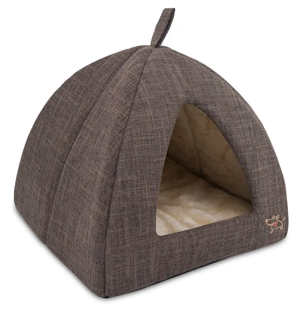 Pet Tent - Soft Bed for Dog and Cat by Best Pet Supplies - Gray Lattice. 16 x 16 x H:14