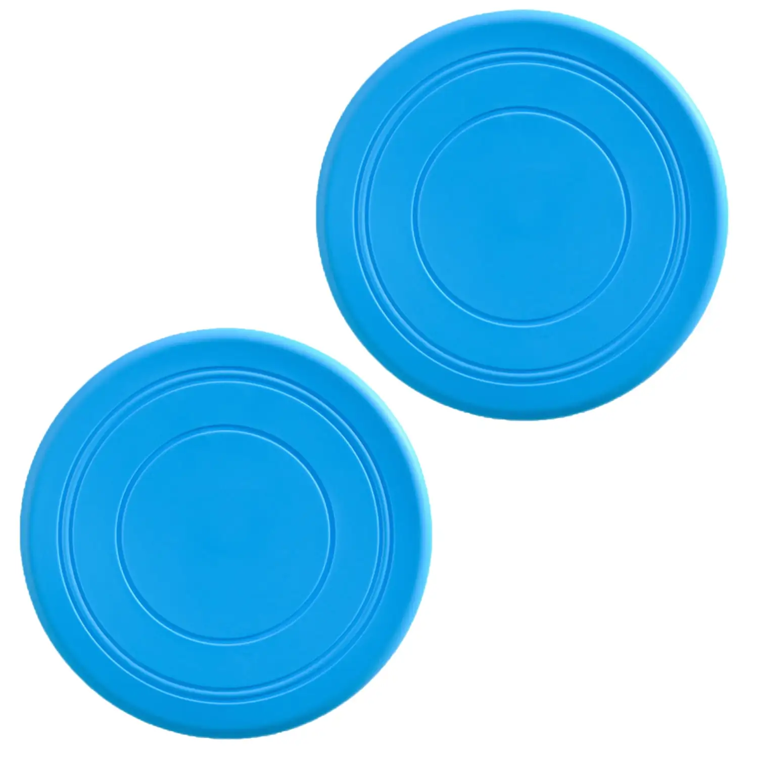 Pet Toy Dog Frisbee. 2 Pack 7 Inch Bite-Resistant Soft Frisbees. Pet Interactive Training Floating Frisbee. Blue