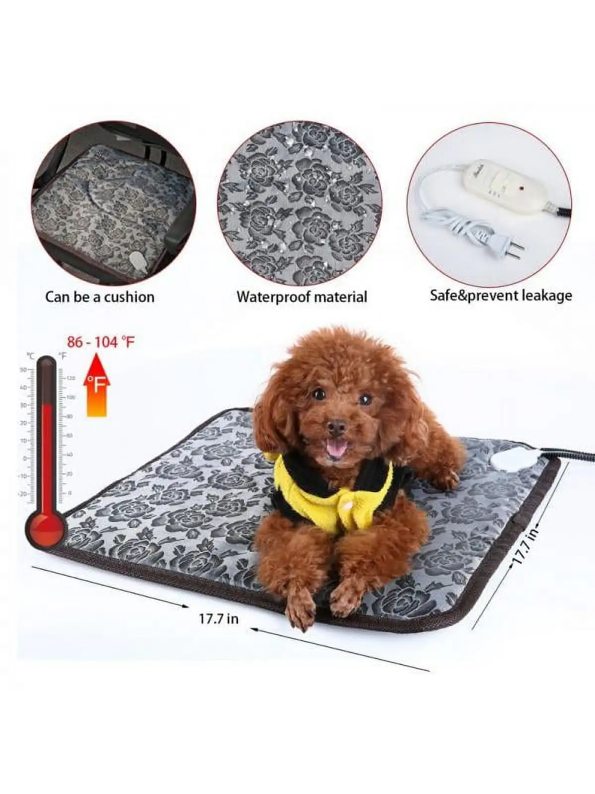 Pet Warm Heated Pad Puppy Dog Cats Large Electric Waterproof Bed Mat Heater Mats