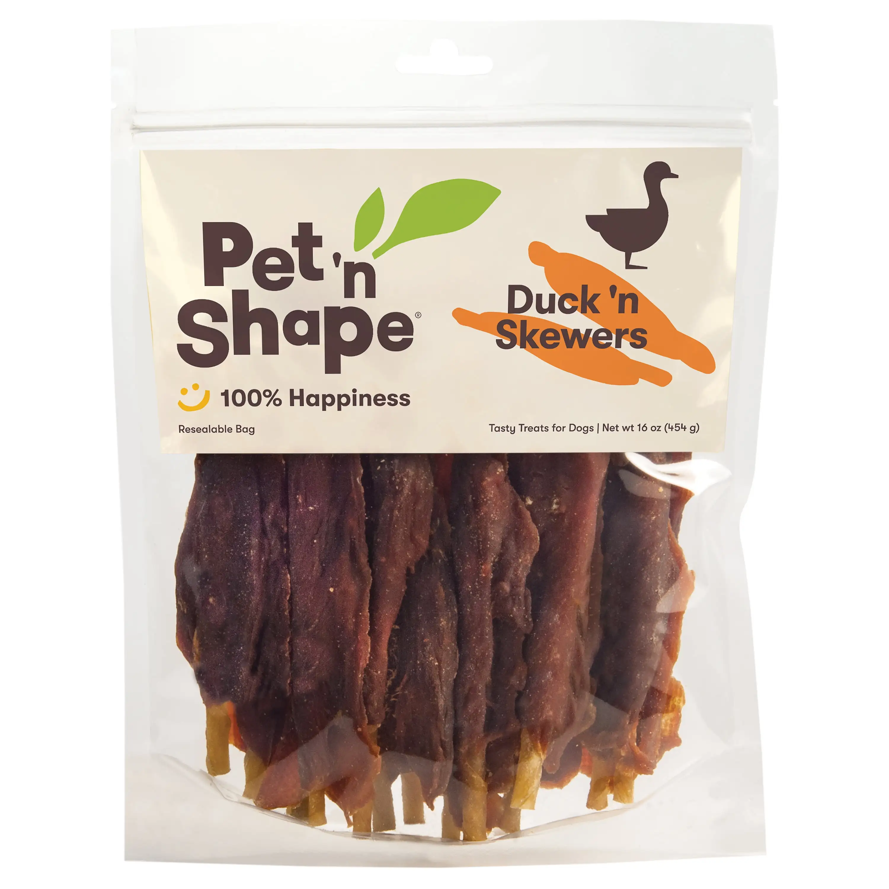 Pet 'n Shape Chik 'n Skewers ?C Duck Wrapped Rawhide Chew Dog Treats - 1 Pound ?? Healthy Dog Treats