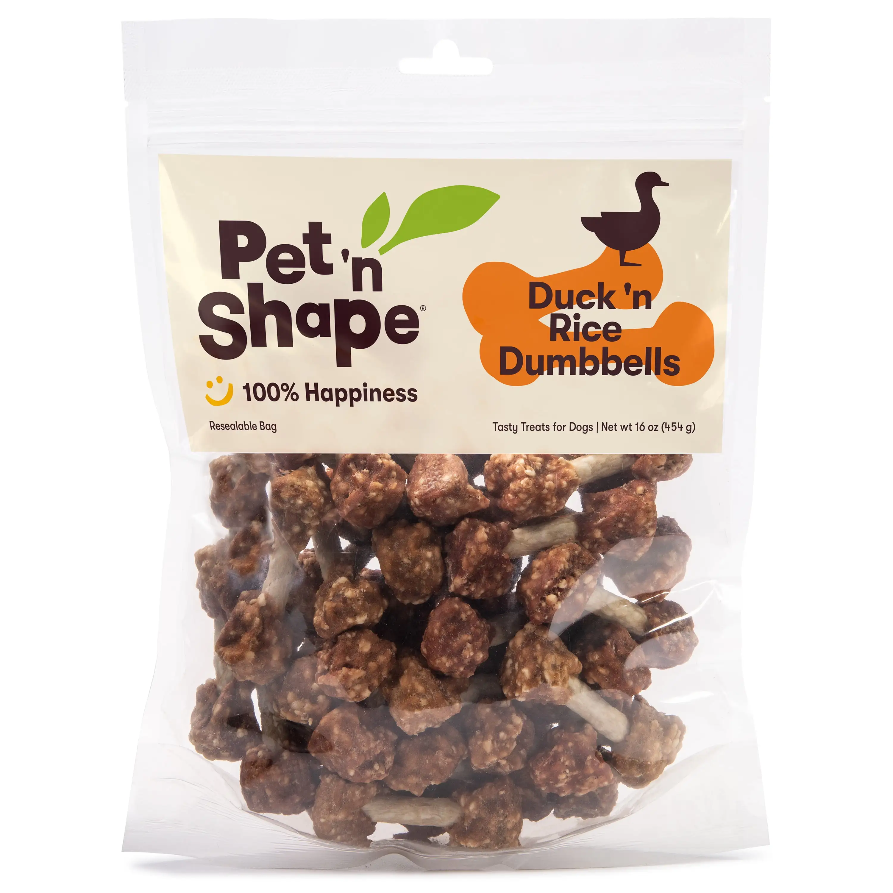 Pet 'n Shape Duck 'n Rice Dumbbells Dog Treats - 1 Pound