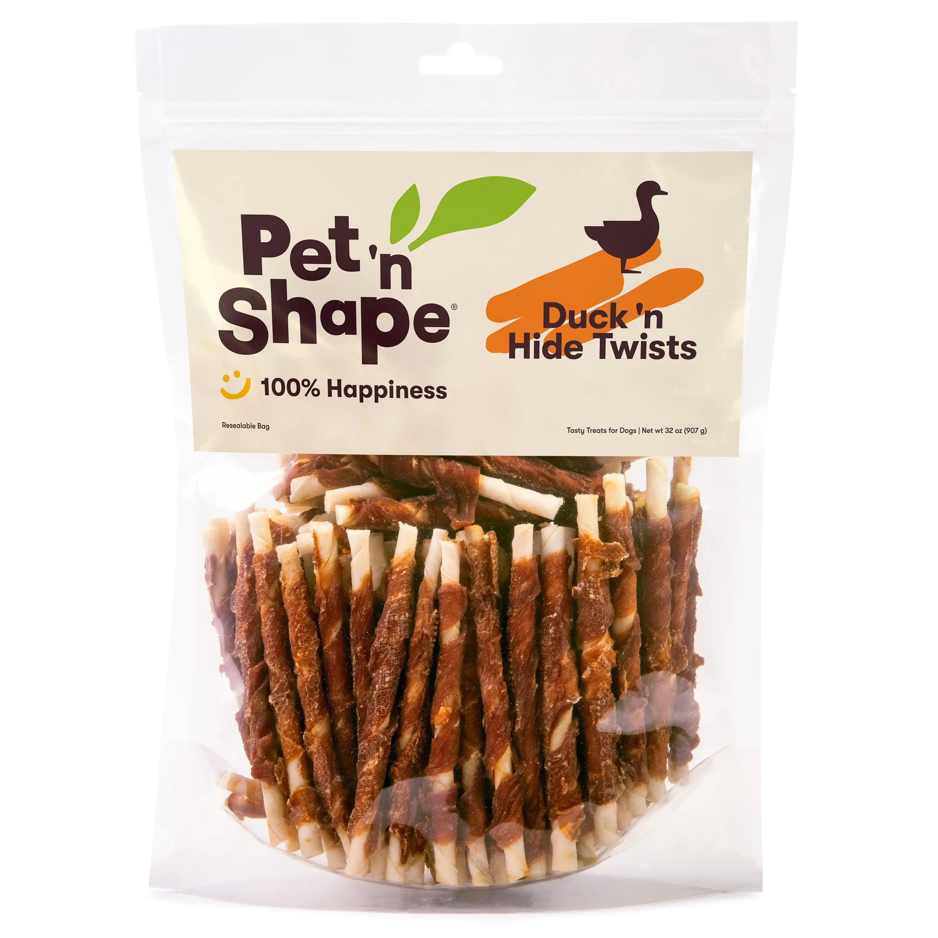 Pet 'n Shape Hide Twists - Duck Wrapped Rawhide Dog Treats - Small Twist - 2 Pounds ?? Healthy Dog Treats