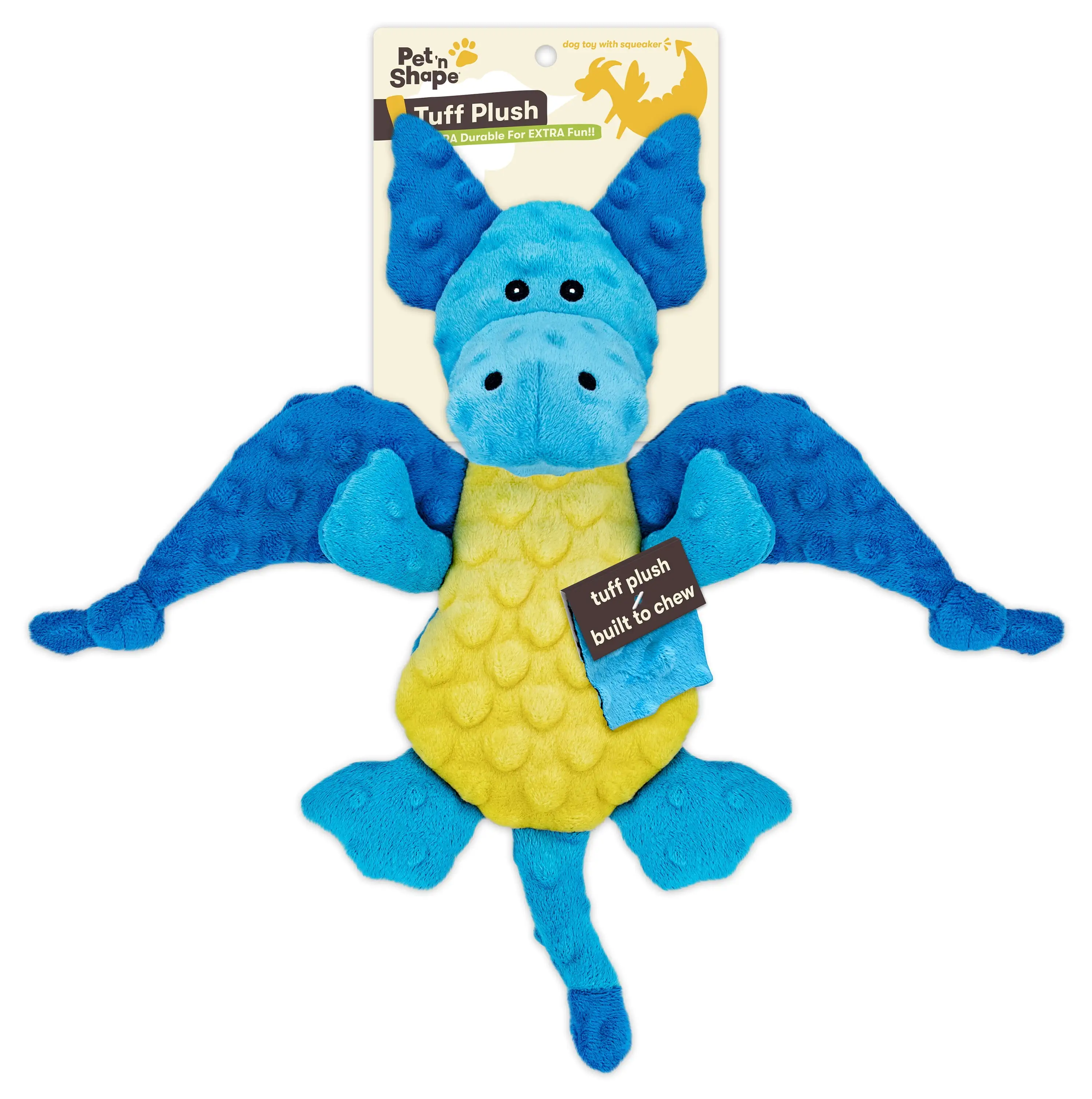 Pet 'n Shape Tuff No Stuffing Plush Flying Dragon Dog Toy