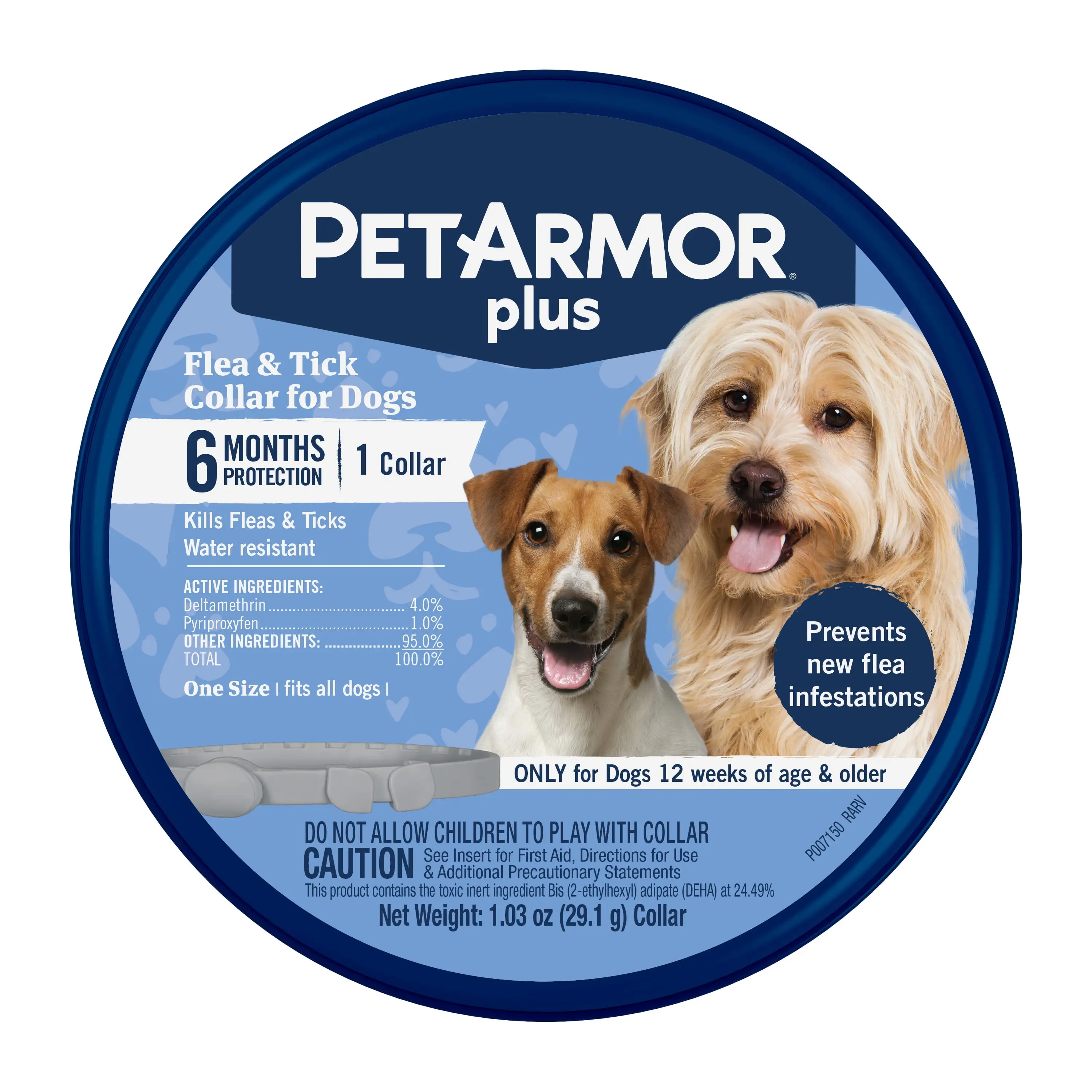 PetArmor Plus Flea & Tick Collar for Dogs. 6 Months Protection. 1 Collar