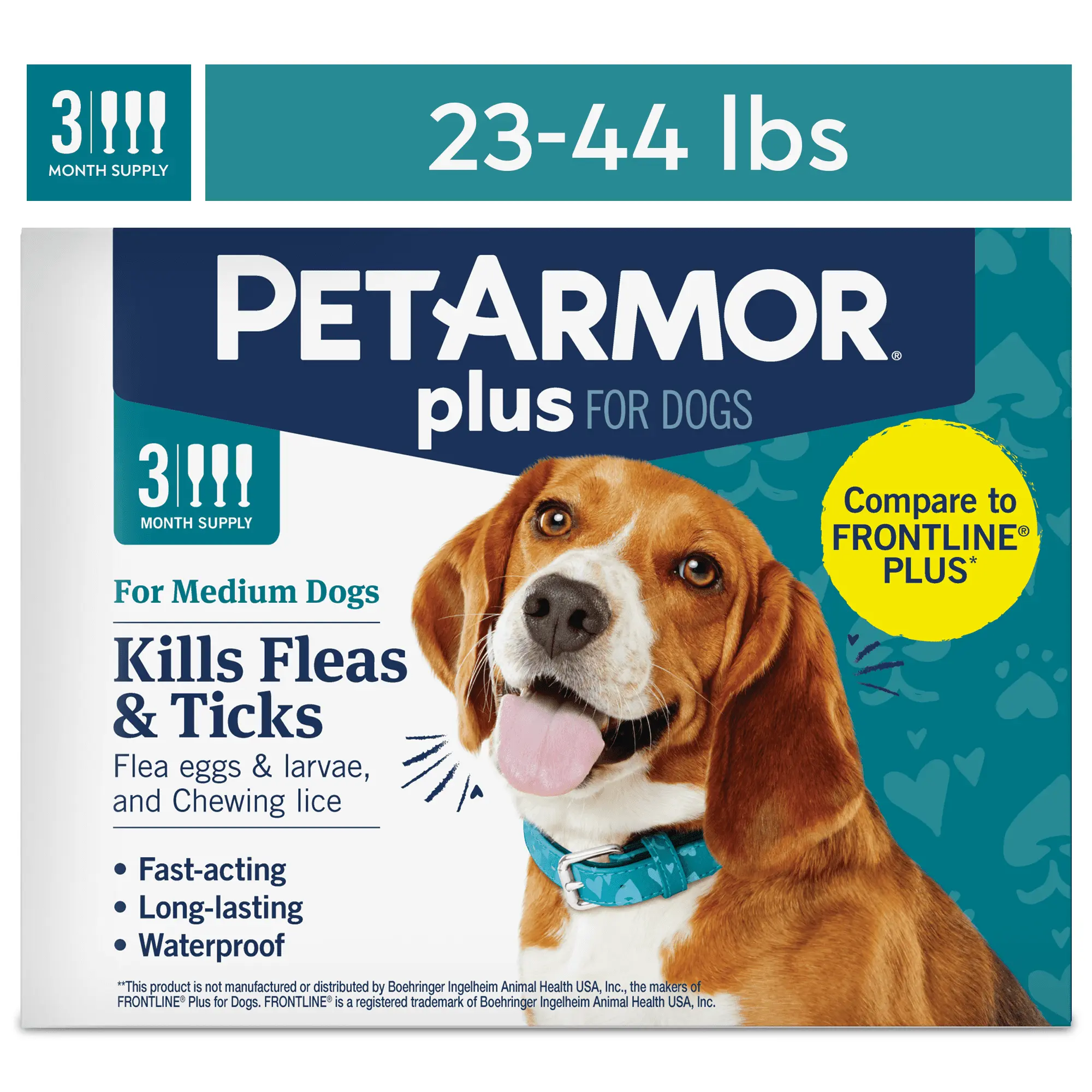 PetArmor Plus Flea & Tick Prevention for Medium Dogs 23-44 lbs. 3 Month Supply