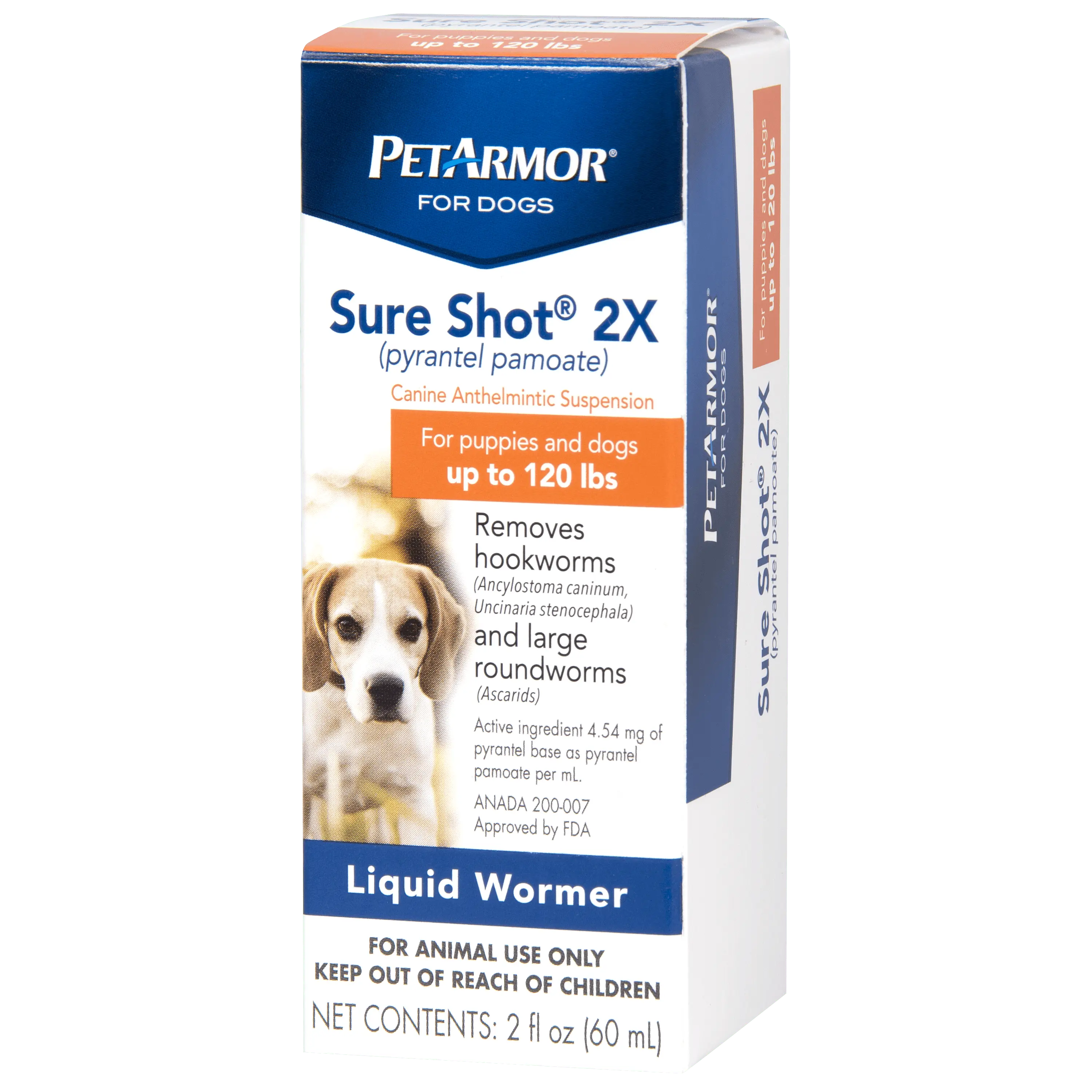 PetArmor Sure Shot 2X Liquid Wormer for Dogs up to 120 lbs. 2 fl oz