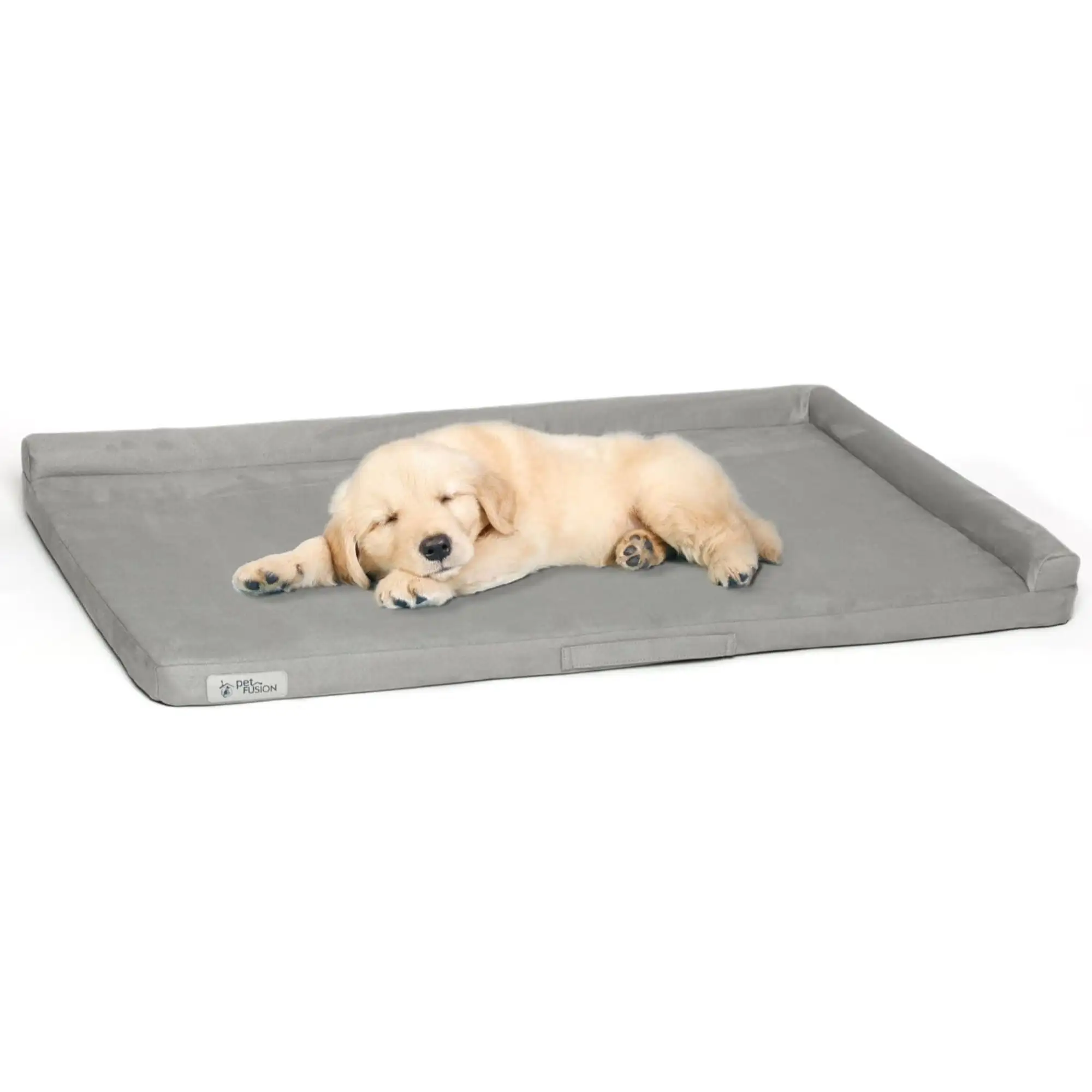 PetFusion PuppyChoice Solid Foam Dog Crate Bed. Grey. Small