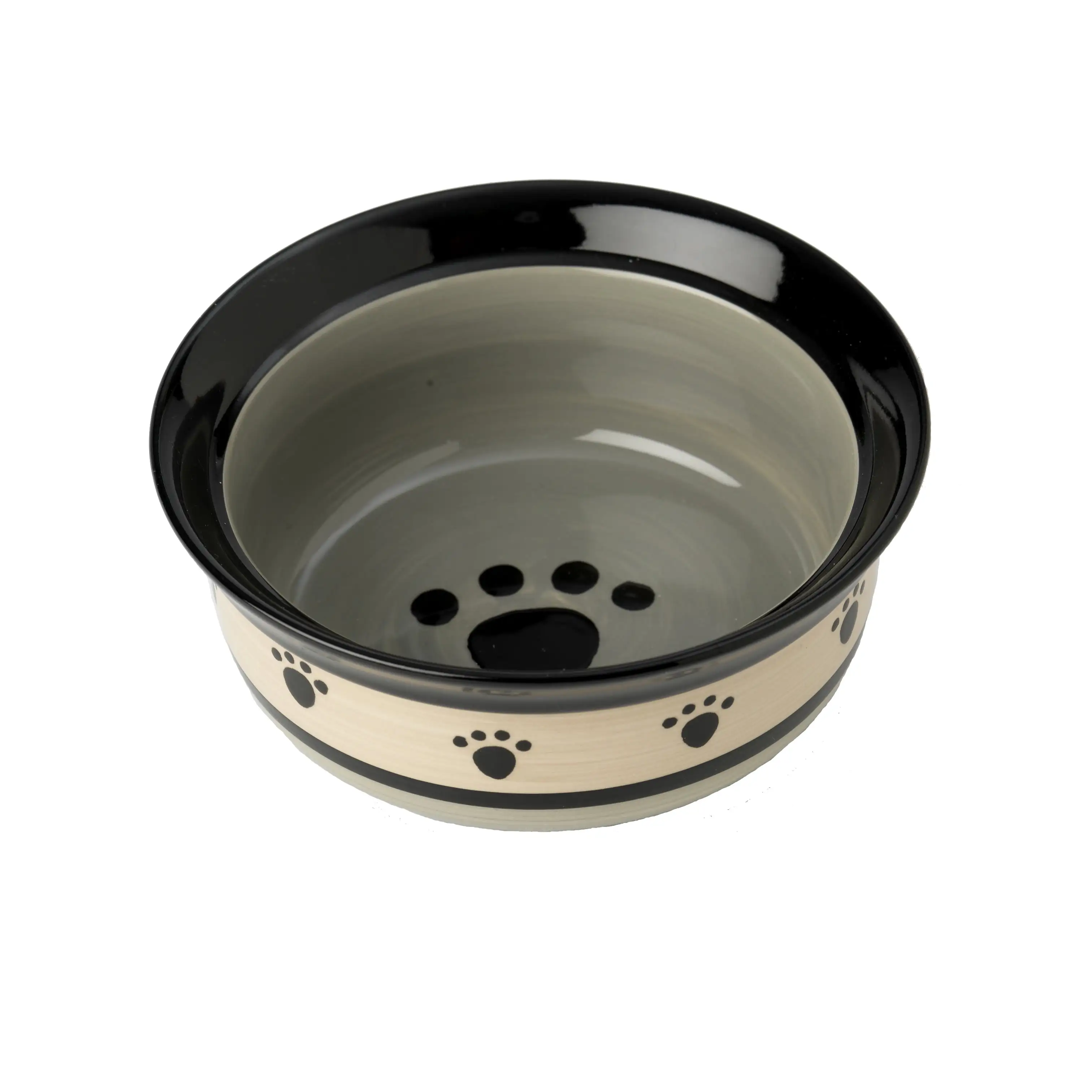 PetRageous Metro 6 Inch Diameter 2 Cup Capacity Pet Bowl. Gray