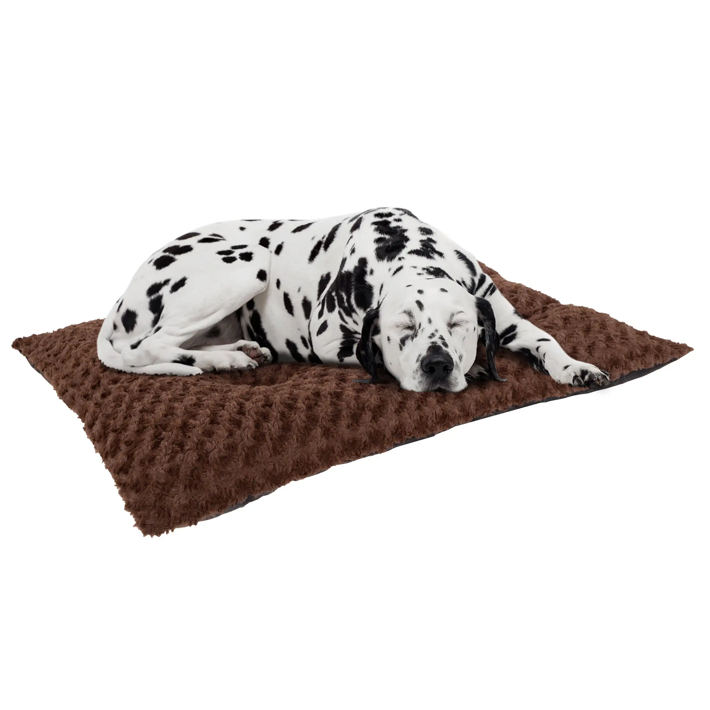 Petmaker Large Dog Pillow Bed and Sleep Crate Pad with Faux Fur - Machine Washable. 42x26 Brown