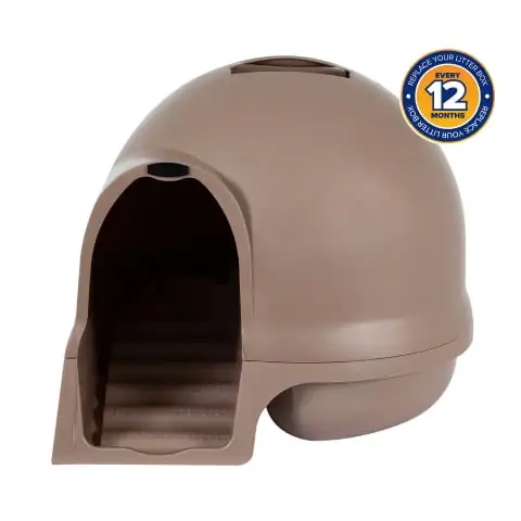 Petmate Booda Dome Clean Step Plastic Enclosed Cat Litter Box. 95% Recycled. Titanium