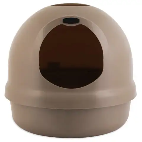 Petmate Booda Dome Plastic Enclosed Cat Litter Box with Dome Lid. Covered Cat Litter Pan. Titanium