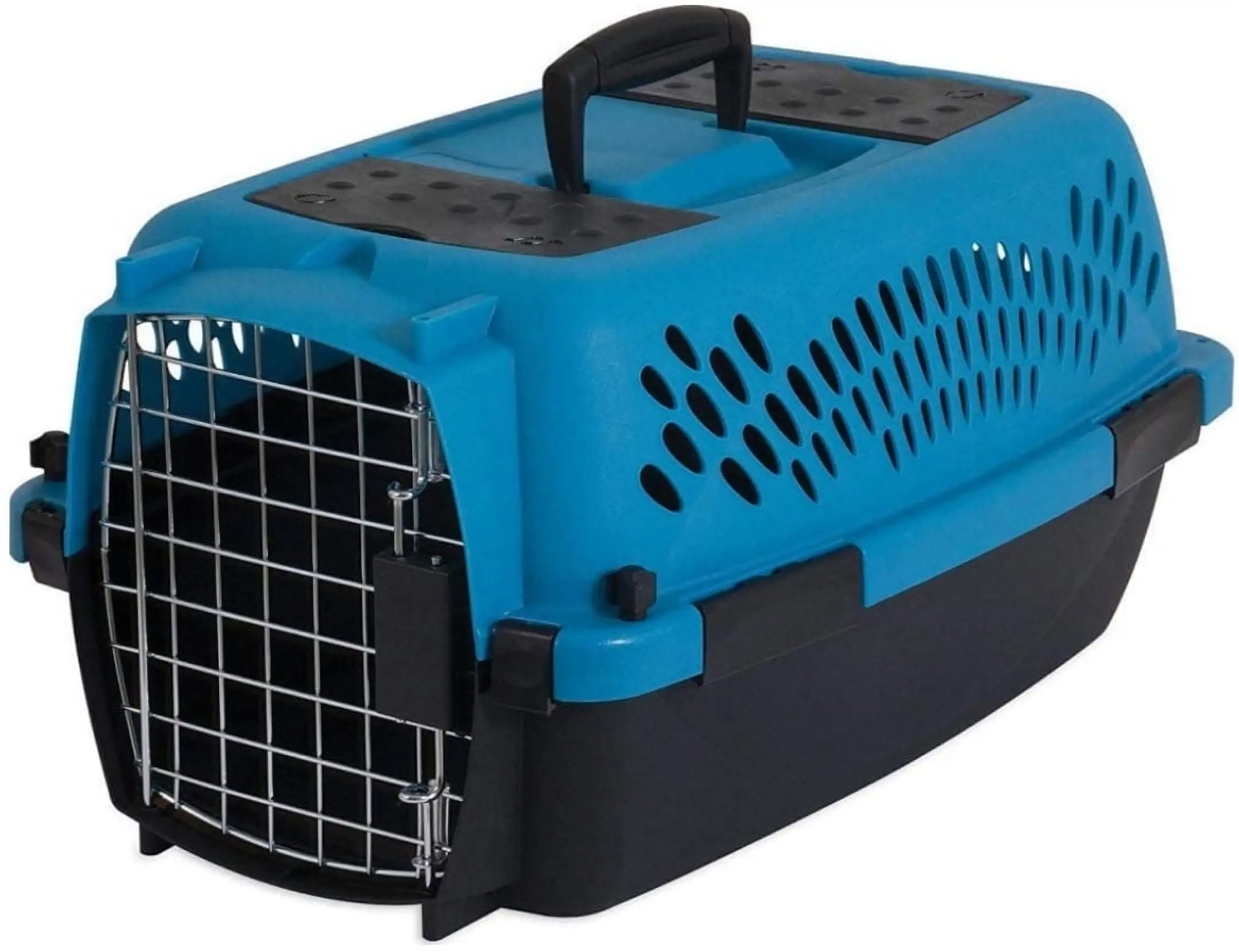 Petmate Pet Porter 19 Travel Fashion Dog Kennel Portable Small Pet Carrier for Dogs Upto 10 lb. Blue