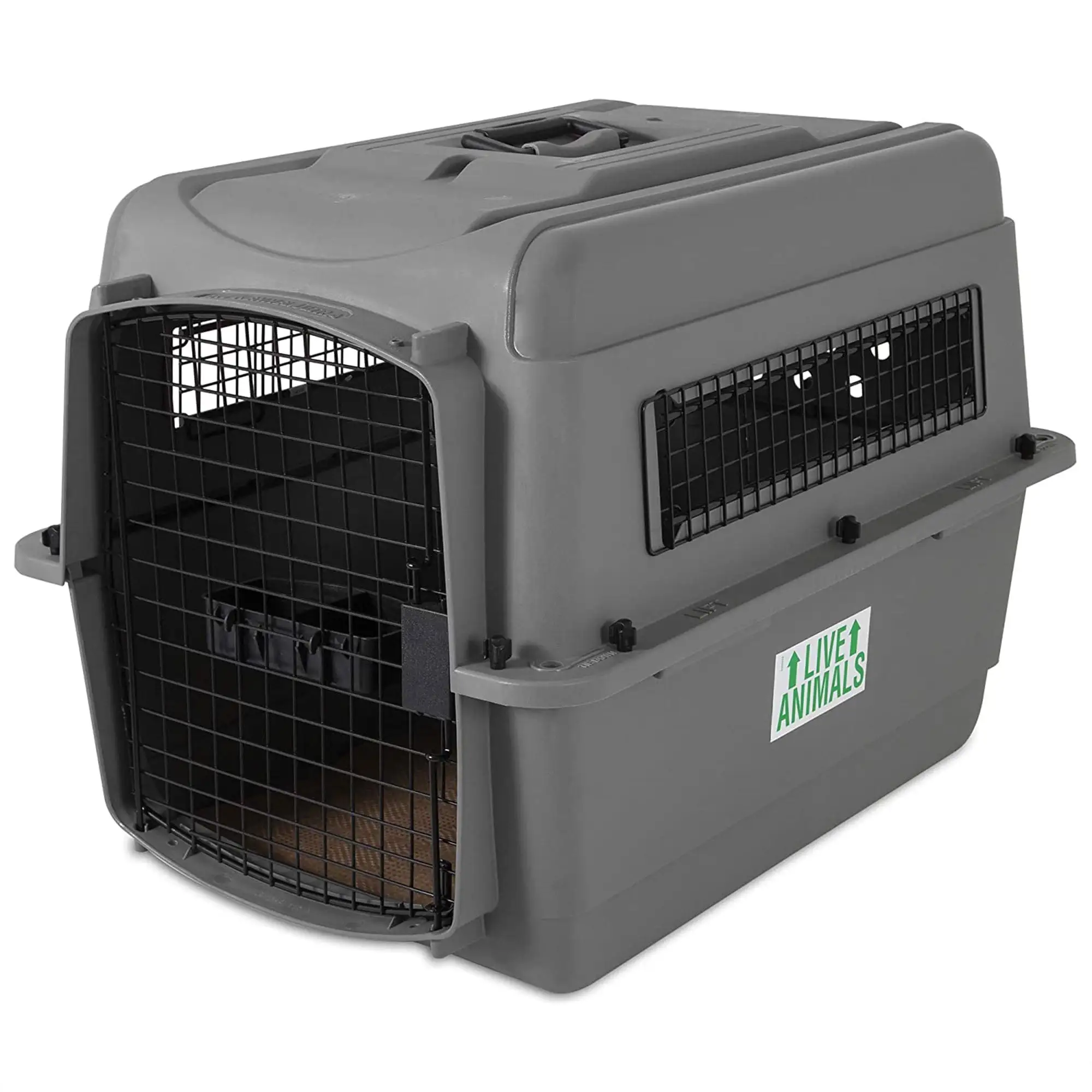 Petmate Sky Kennel IATA 28 Medium Dog Crate Plastic Travel Pet Carriers for Dogs 15-30 lb. Gray