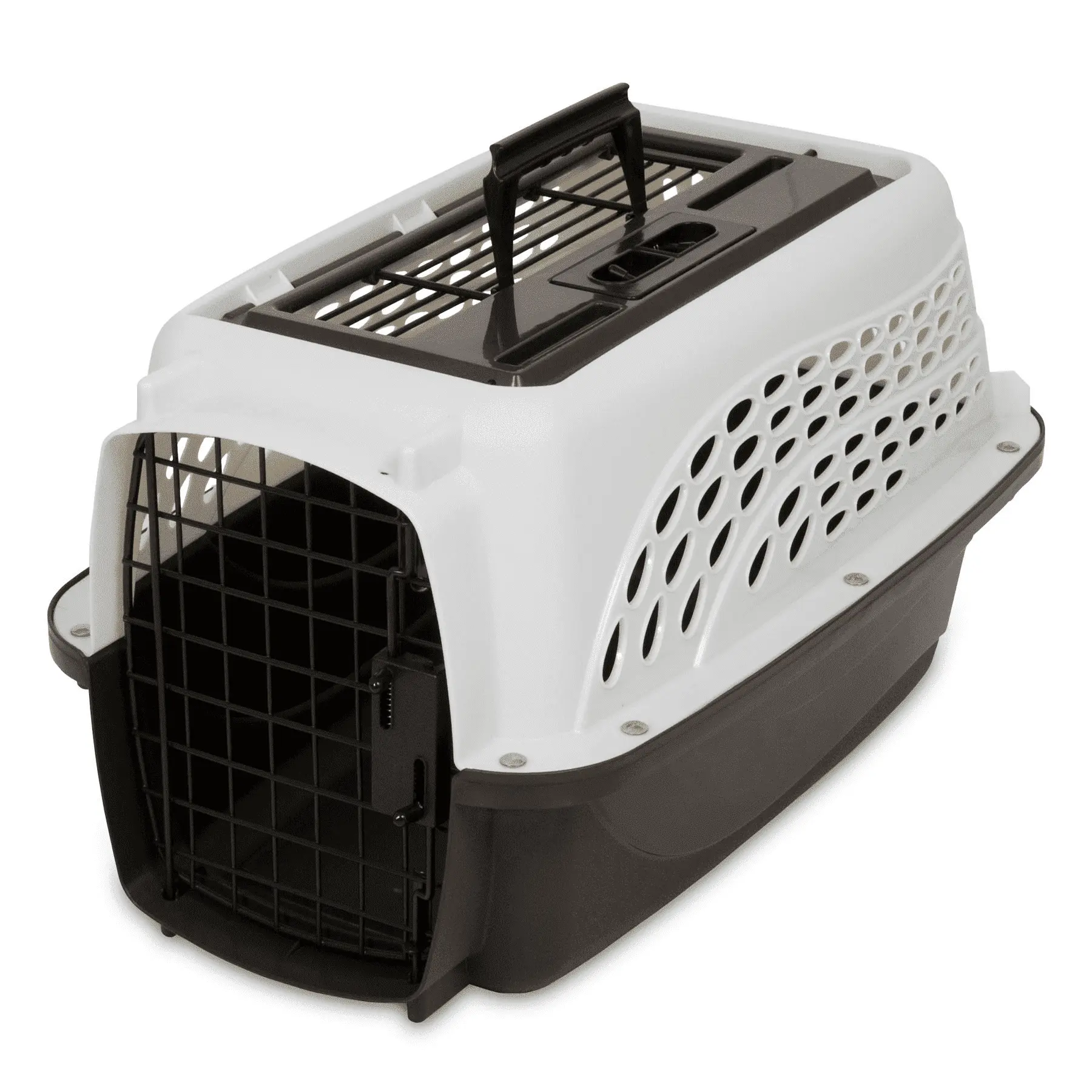 Petmate Two Door Top Load 19 Small Travel Pet Kennel Pet Carriers for Dogs Upto 10 lb. White