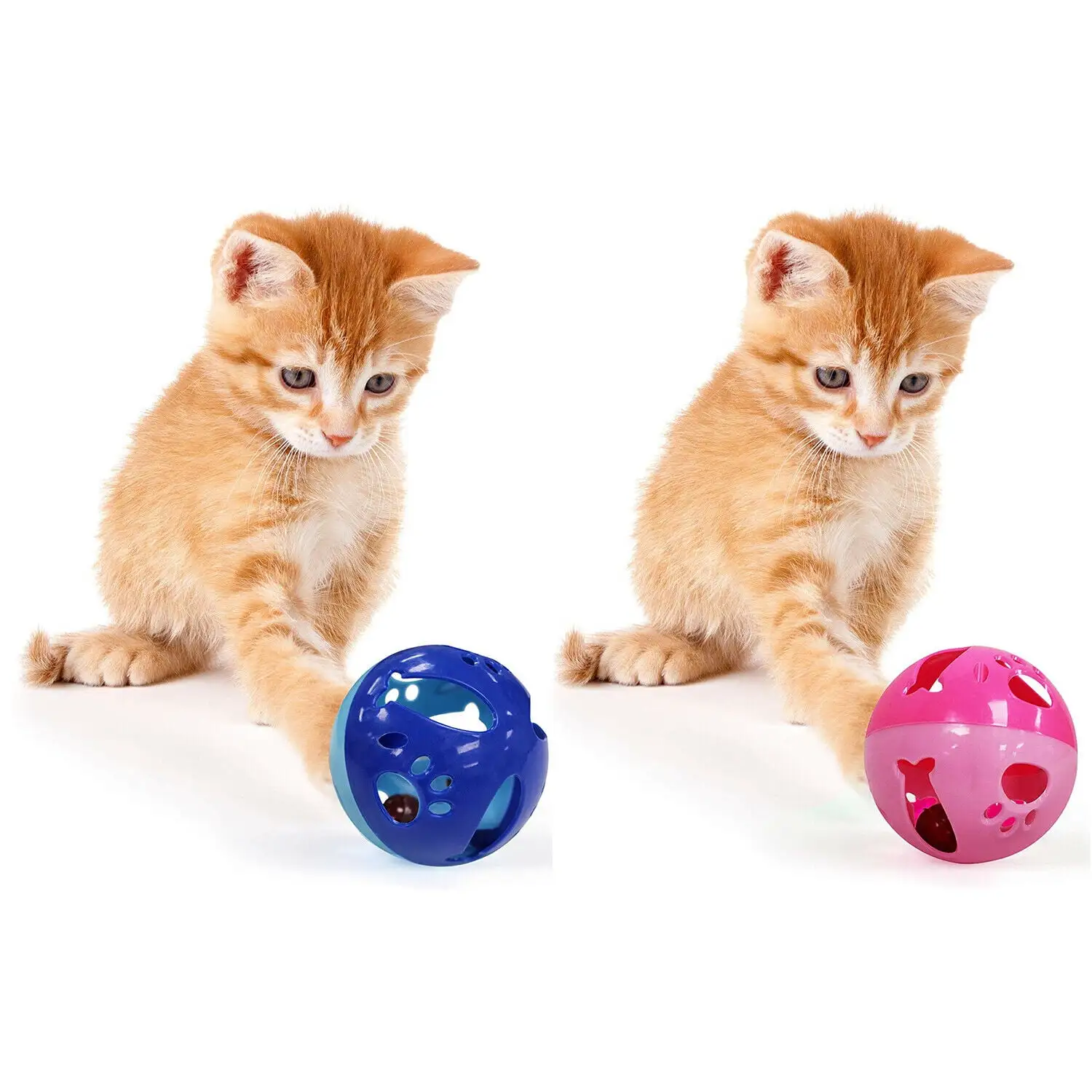 Pets First Large Size Cat Ball with Bell Toy for Cats Kittens and Other Animals - Large Size for Extra Fun. Rings As It Moves - Pink