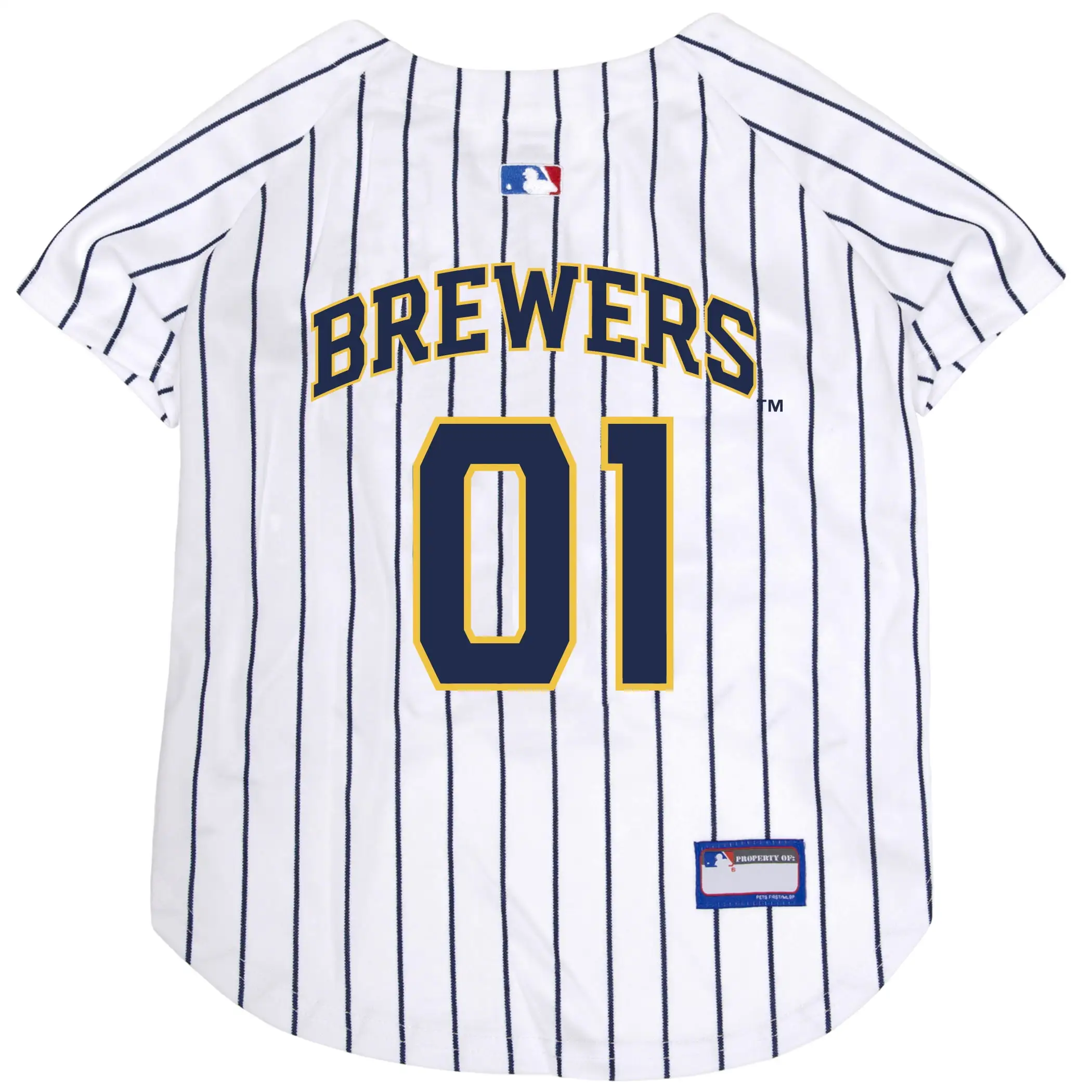 Pets First MLB Milwaukee Brewers Mesh Jersey for Dogs and Cats - Licensed Soft Poly-Cotton Sports Jersey - Medium