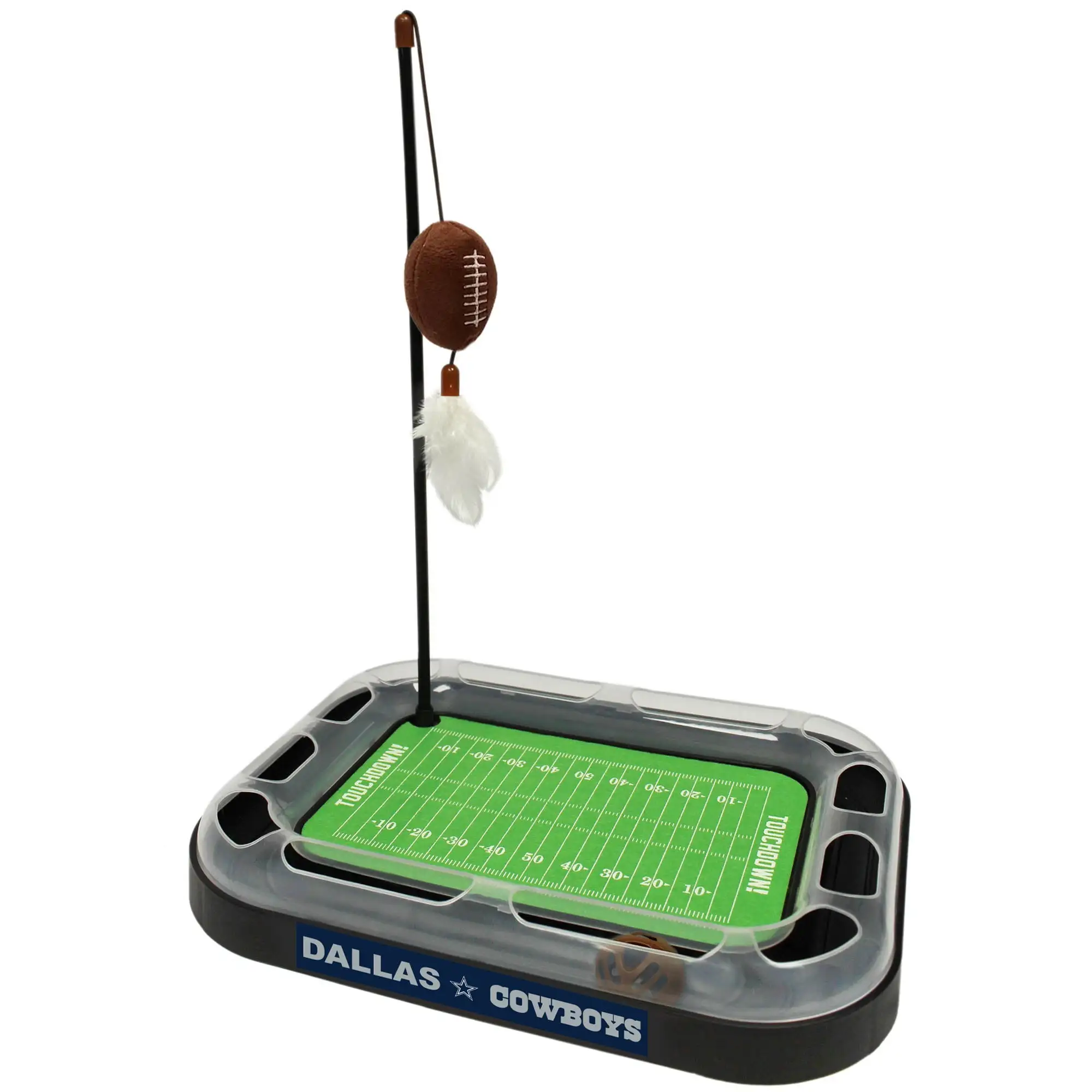 Pets First NFL Cat Scratcher Toy with Catnip Plush & Feather Cat Toy 6-in-1 Kitty Toy Dallas Cowboys