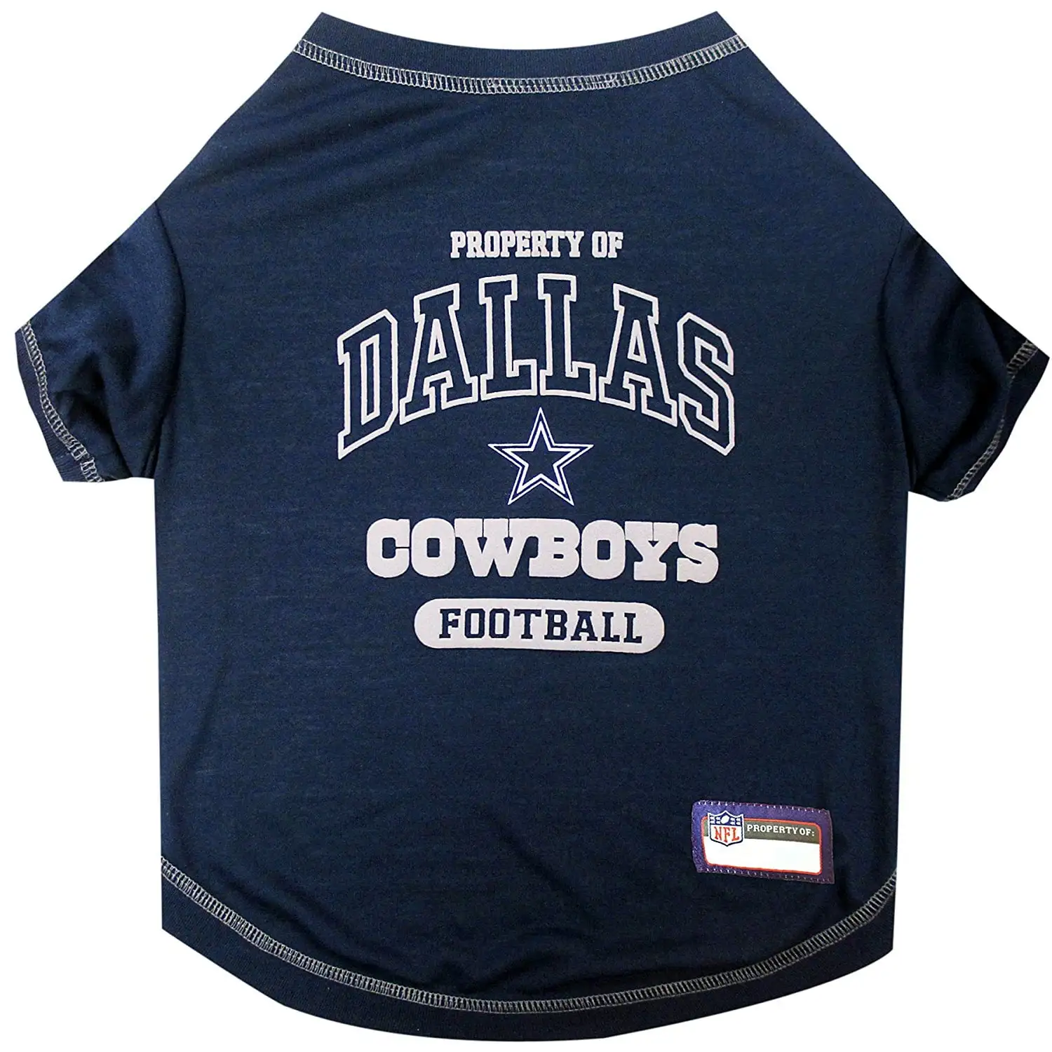 Pets First NFL Dallas Cowboys Pet T-Shirt. Licensed. Wrinkle-free. Tee Shirt for Dogs/Cats. Football Shirt