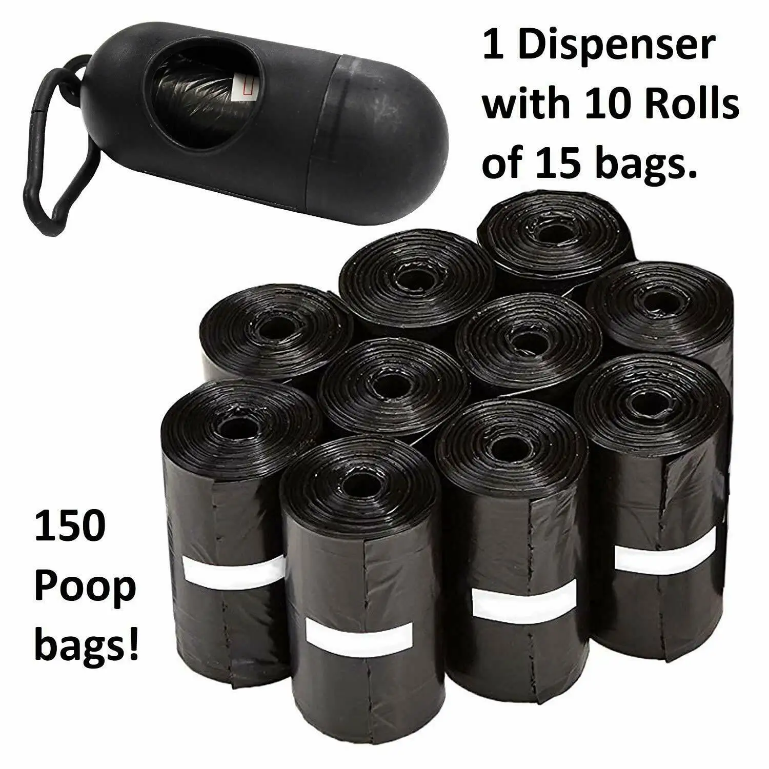 Pets First Poop Bag Dispenser with Leash Clip & Premium Dog Waste Bag