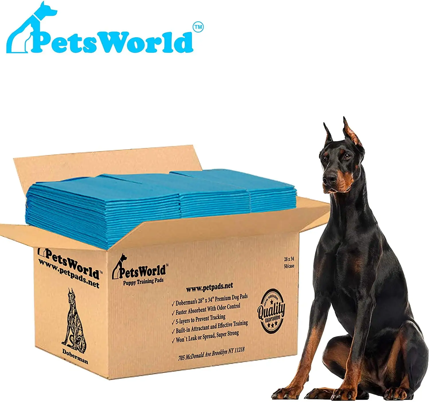 PetsWorld Economy Value Puppy Training & Potty Pads (28x34 inch) 200 Count