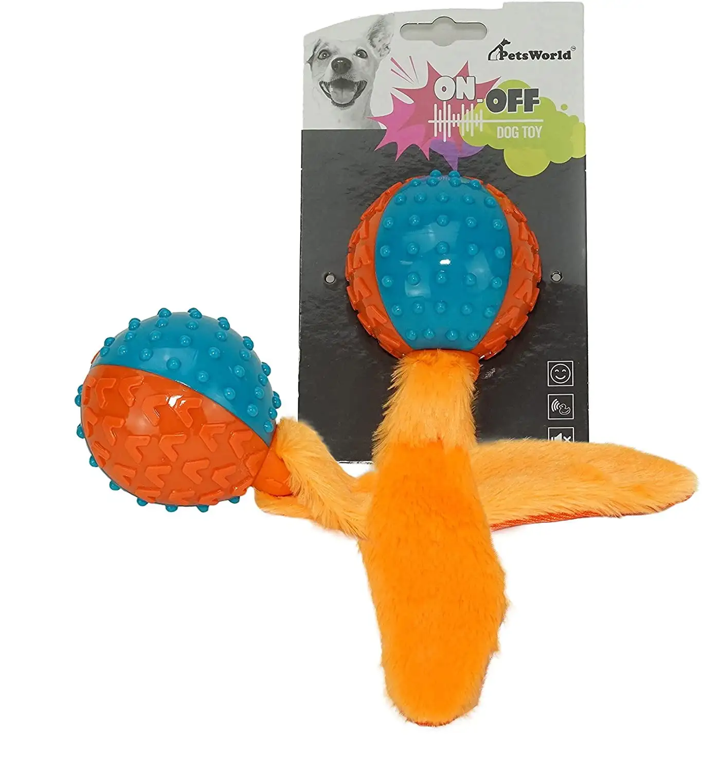 PetsWorld TPR Squeaky Dog Fetch Ball for Small. Medium and Large Dogs. 2 Ct