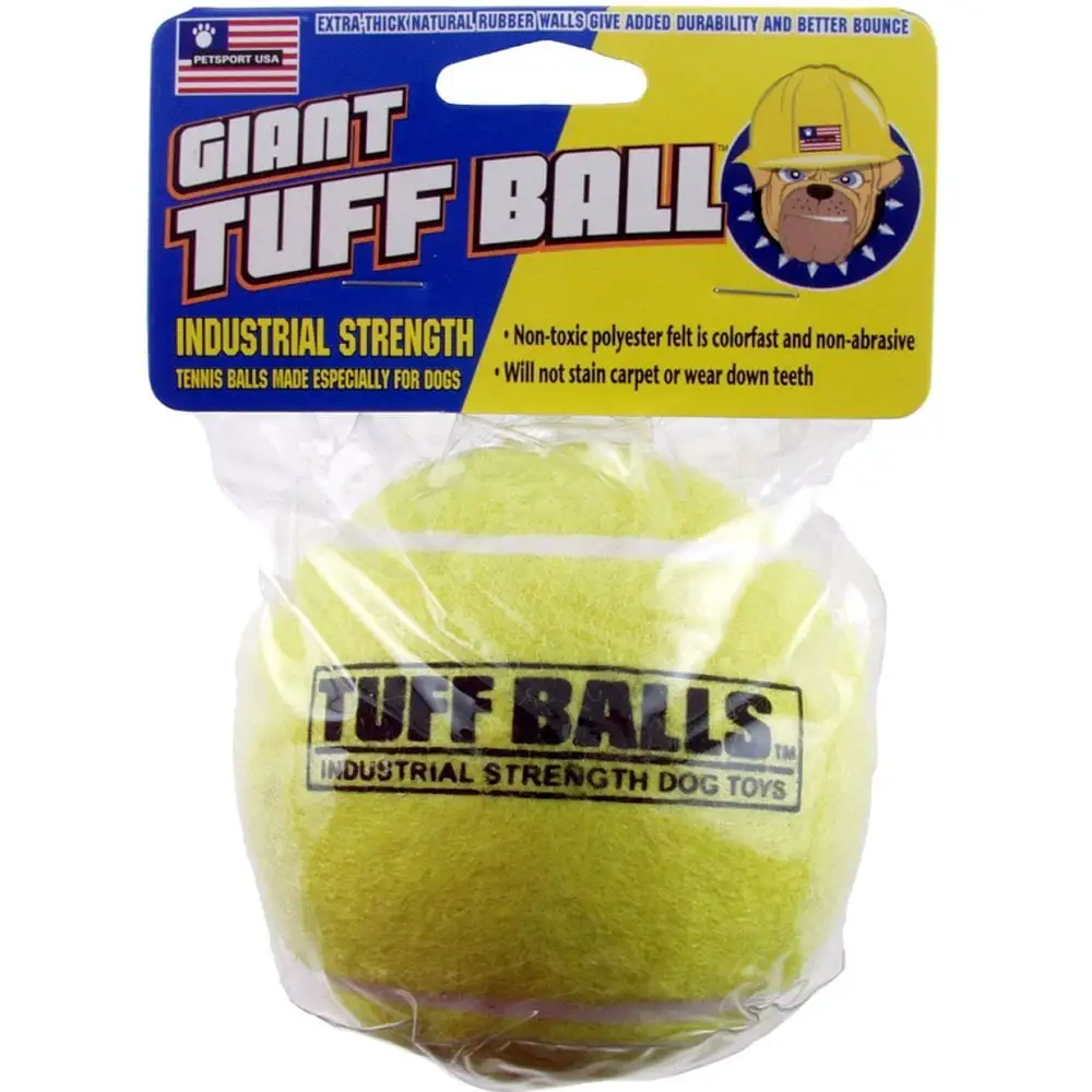 Petsport USA Tuff Ball Dog toy Yellow 4 in. Giant