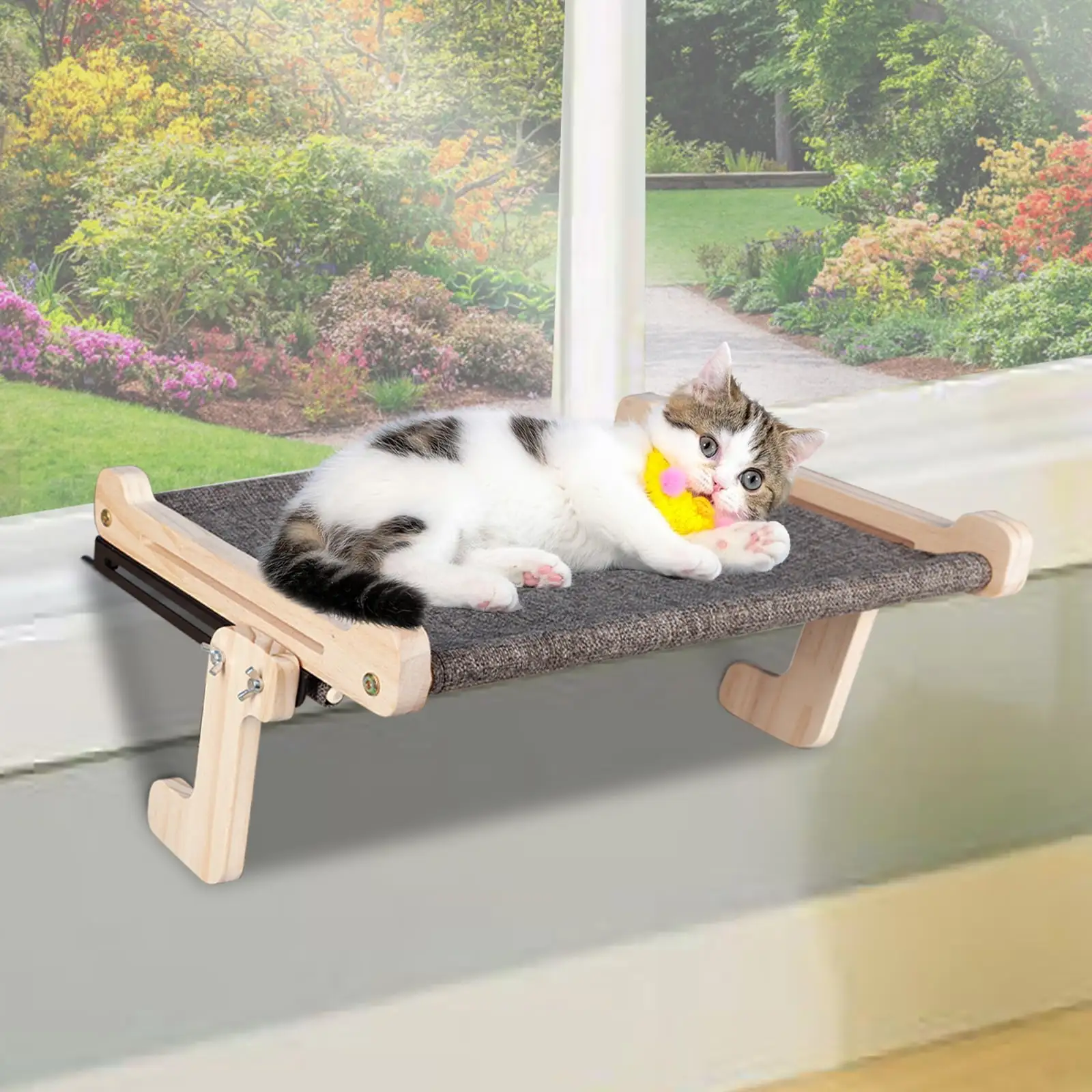 PinkSheep Cat Window Perch. Cat Window Sill Mounted Hammock Seat Bed for Indoor Large Medium Cats