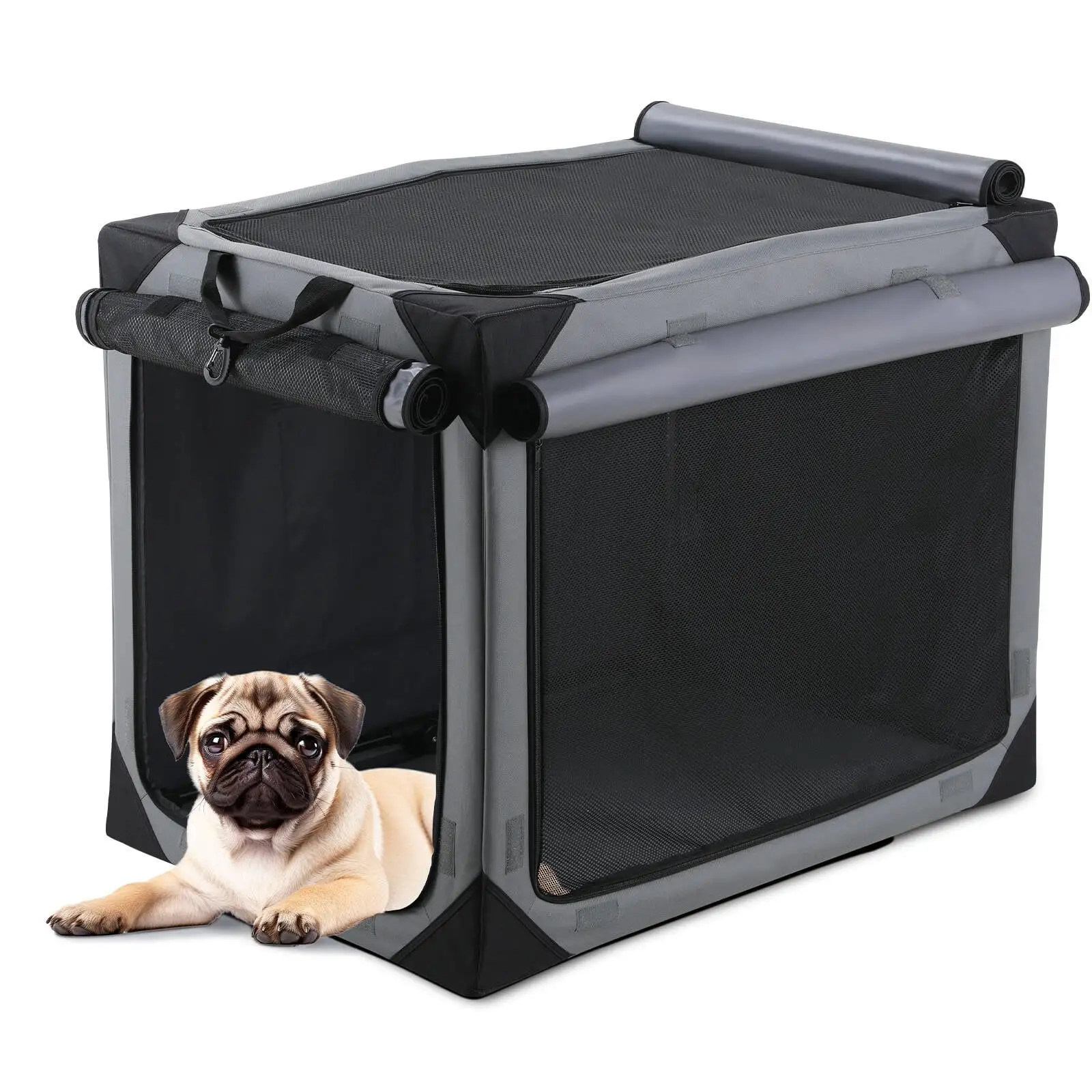 Pirecart 36 Collapsible Dog Crate Portable Folding Dog Kennel Lightweight Foldable Travel Dog Crate