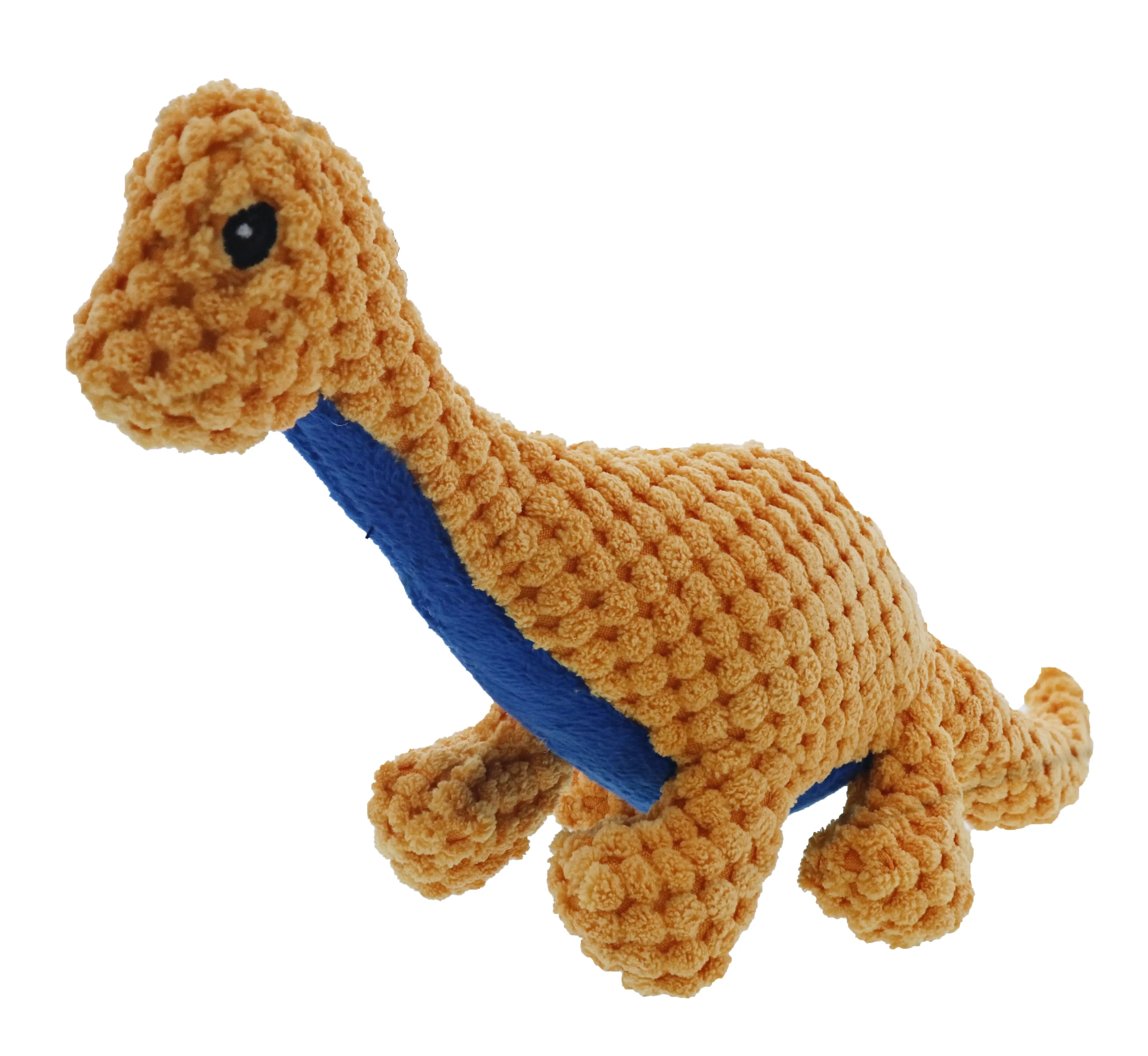 Play 365 Dog Toys Jurassic Cord Crew Plush Brachiosaurus Toy. Orange. Small