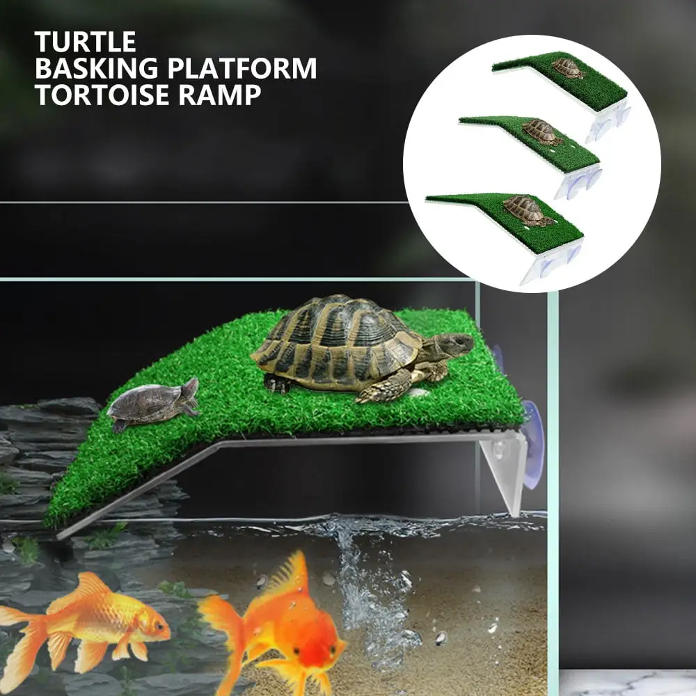 Pluokvzr Tortoise Turtle Platform Suction Cup Habitat Basking Terrace Climbing Ladder UK